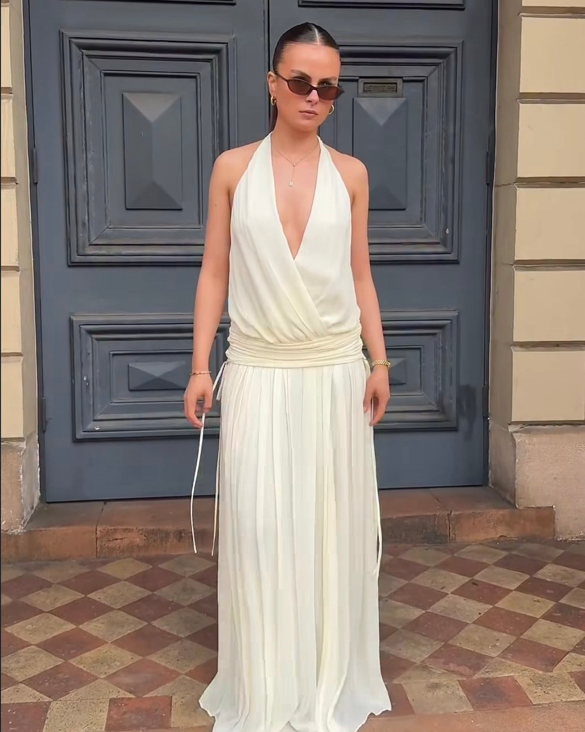 Jasmin V Maxi Dress - Lemon Sorbet