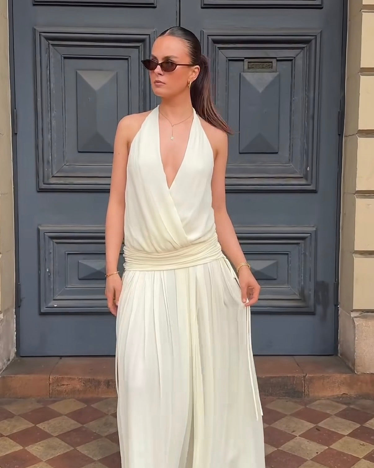 Jasmin V Maxi Dress - Lemon Sorbet