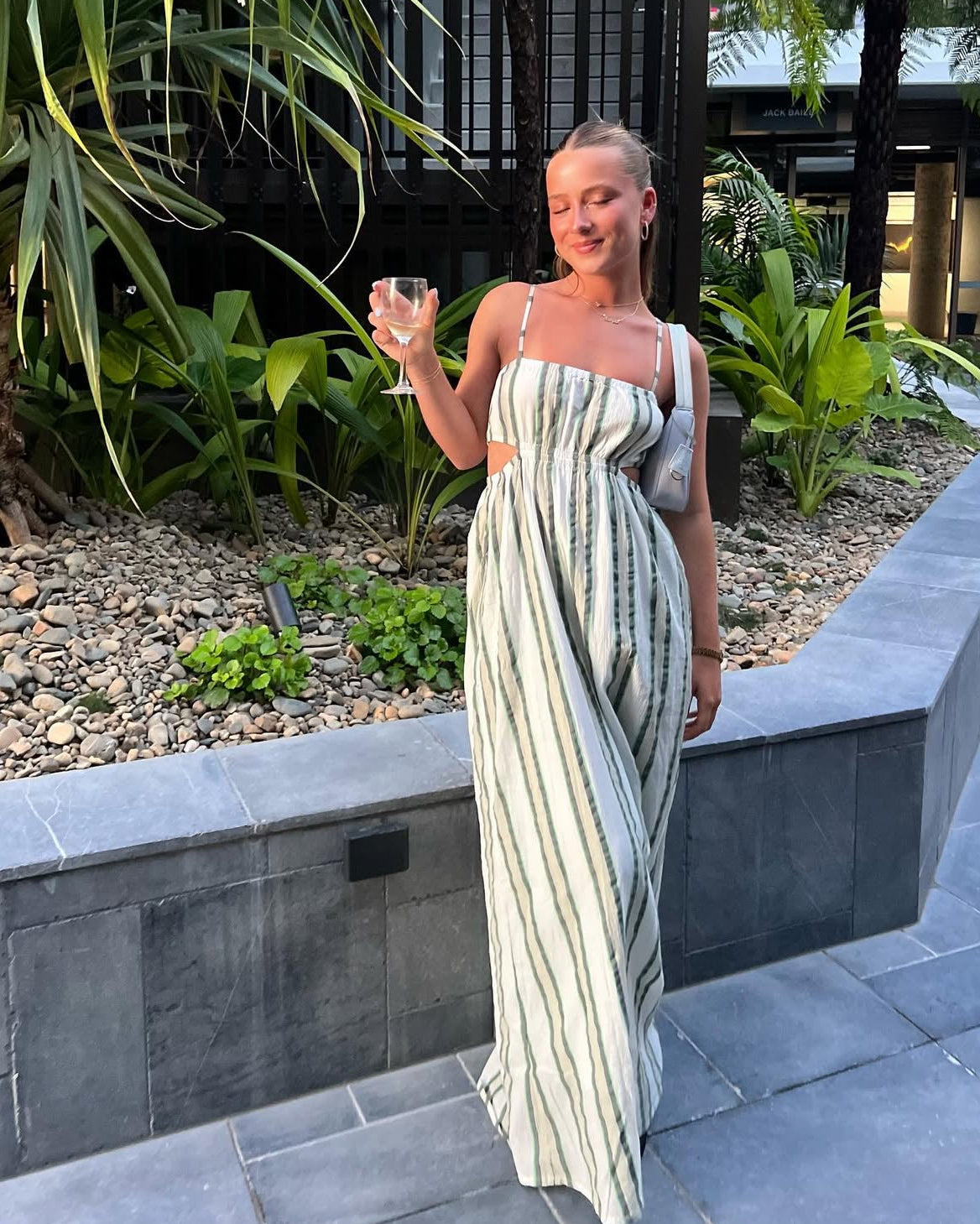 Cut Out Maxi Dress - Stripe