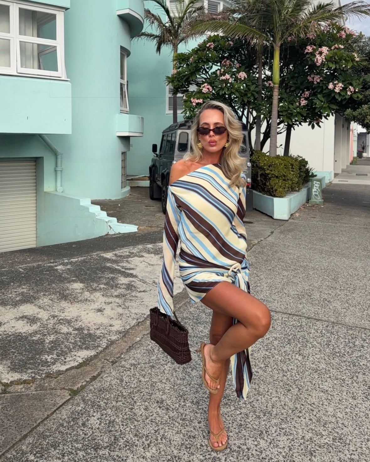 Elsie Mini Dress - Ocean Stripe