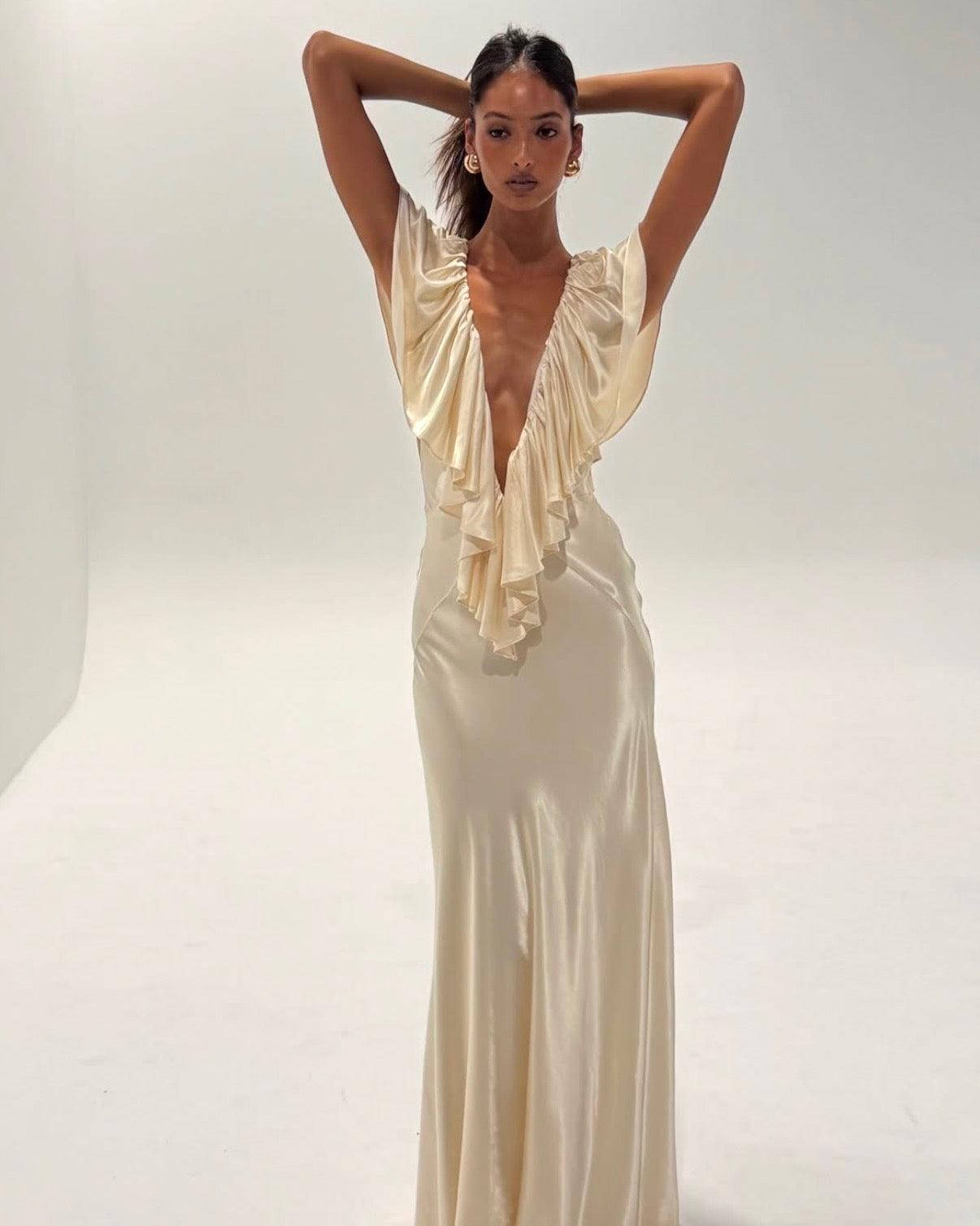 Clover Gown - Satin Cream