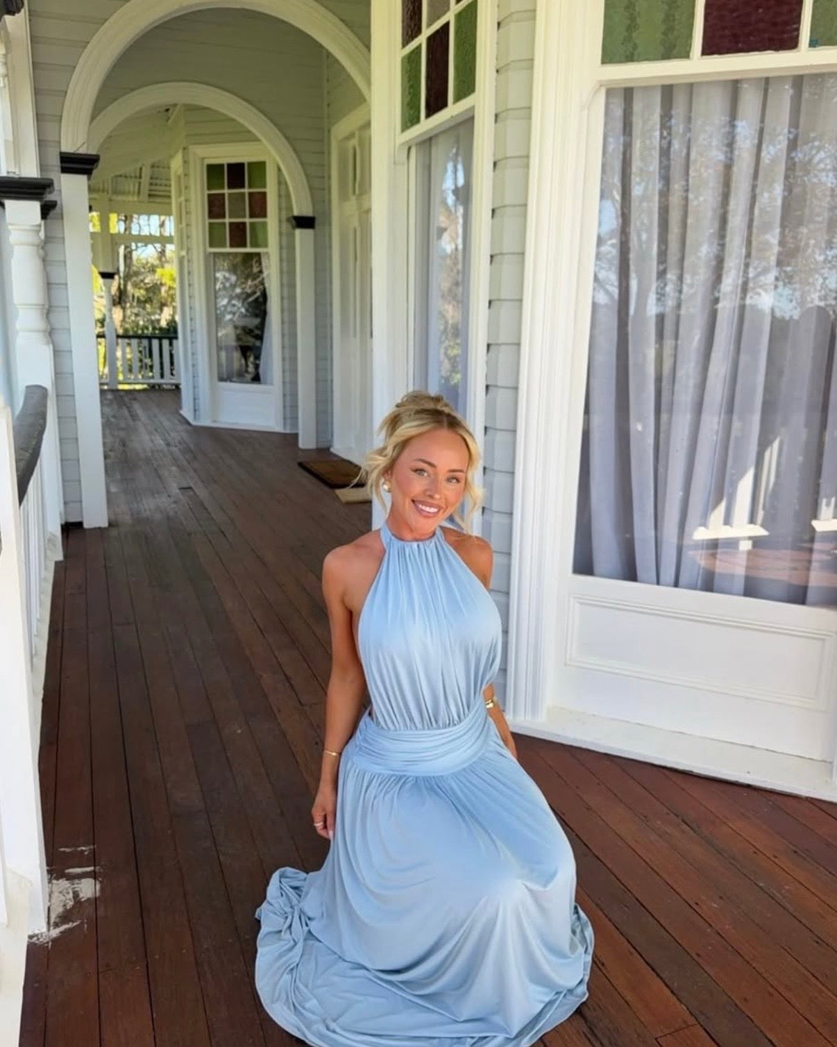 Santina Dress - Sky Blue