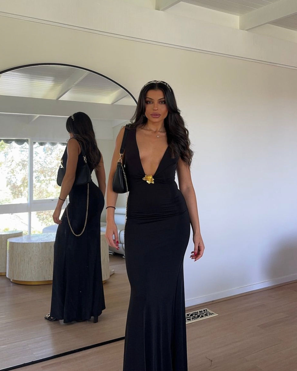 Beck Plunged Maxi - Floral Hardware