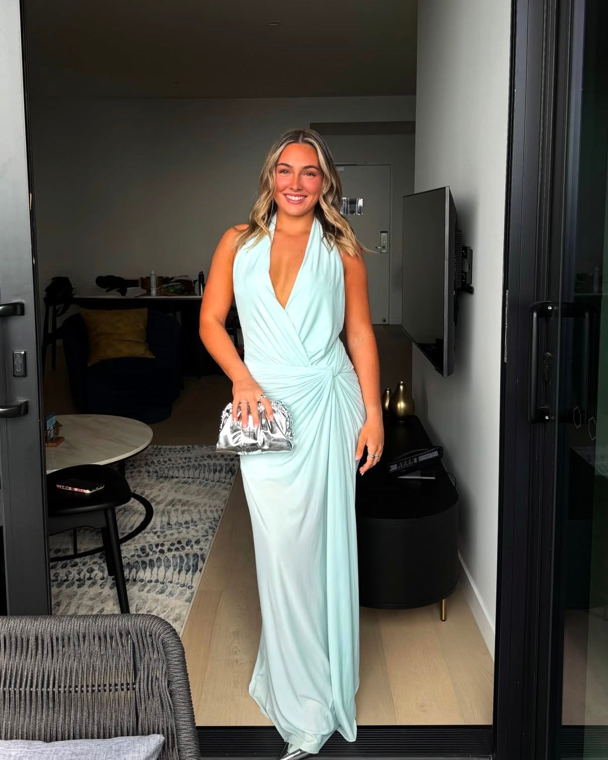 Clementine Twist Dress in Arctic Blue