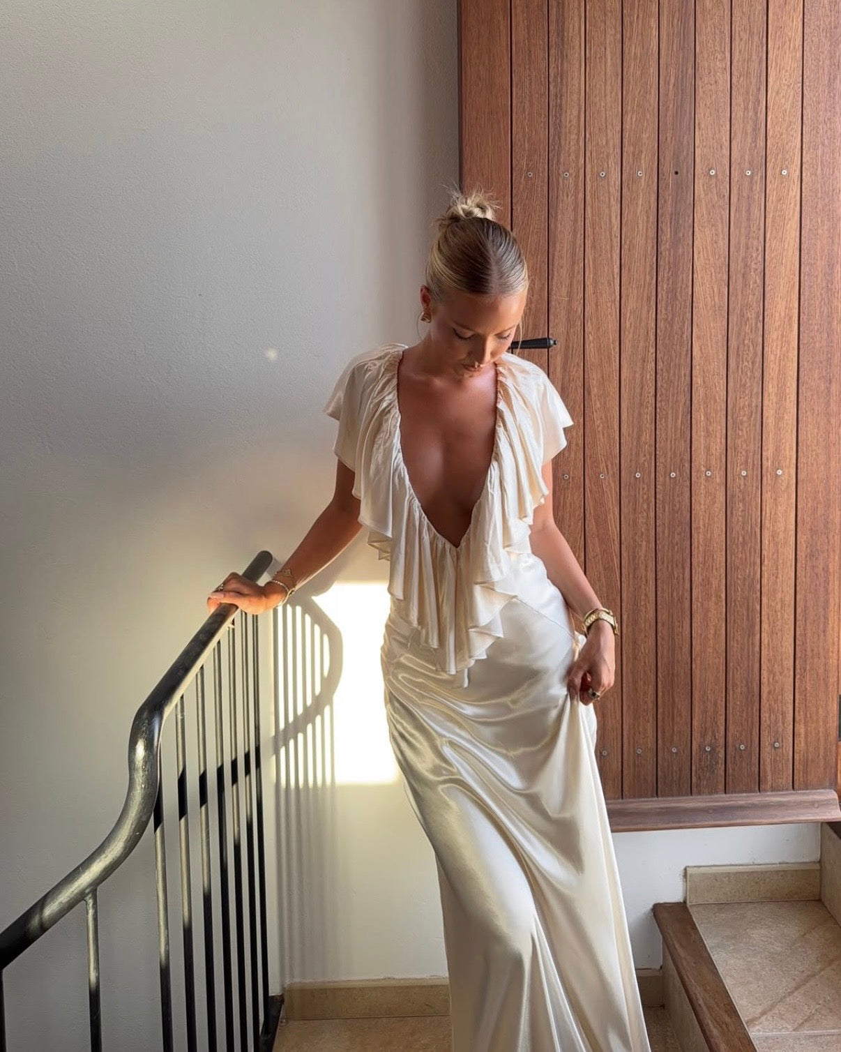Clover Gown - Satin Cream