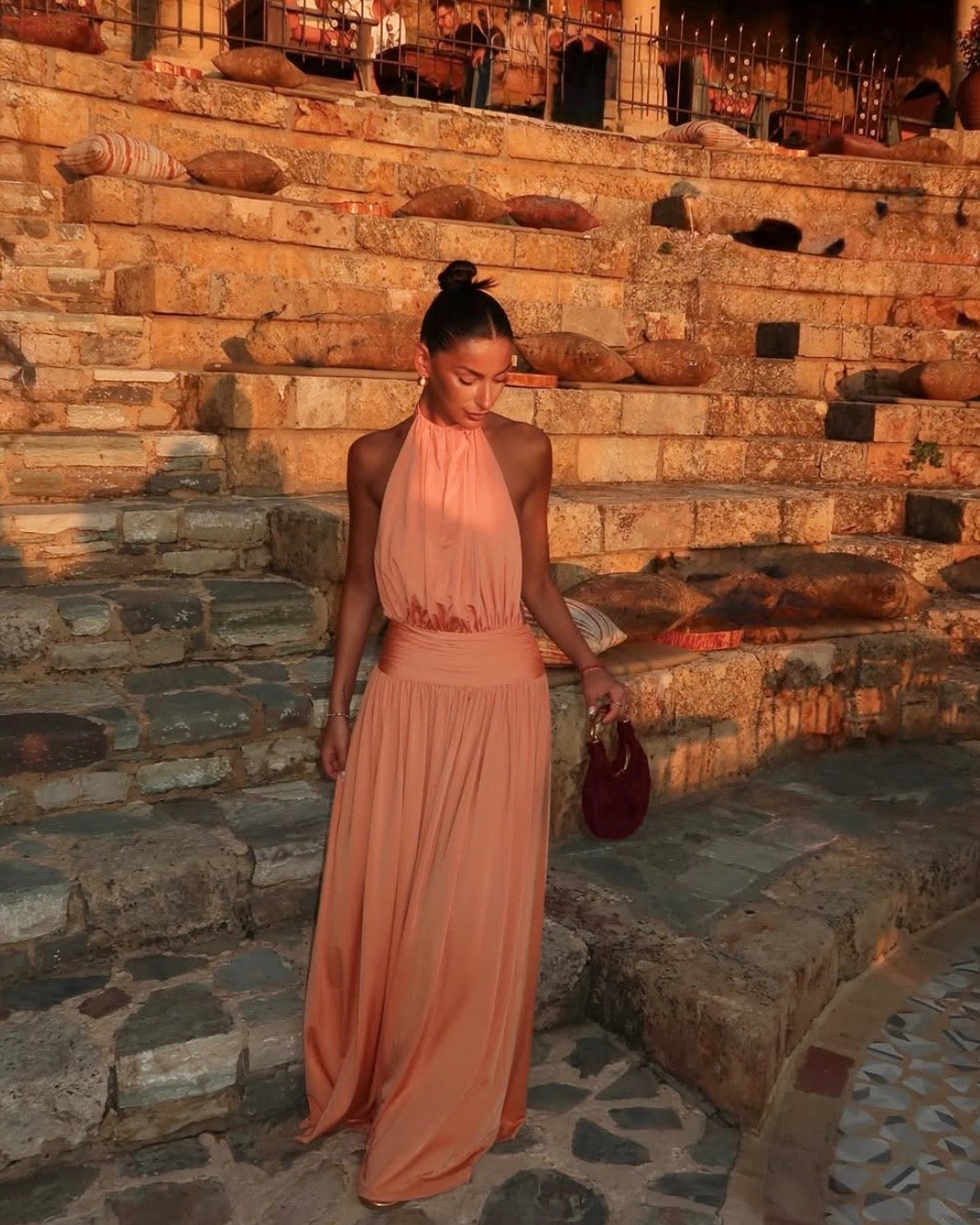 Santina Dress - Tangerine