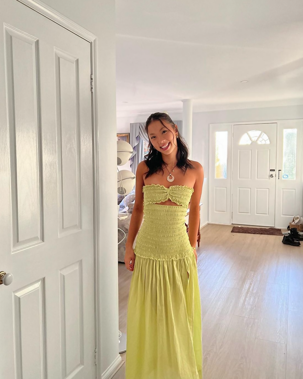 Solstice Strapless Maxi Dress - Lime