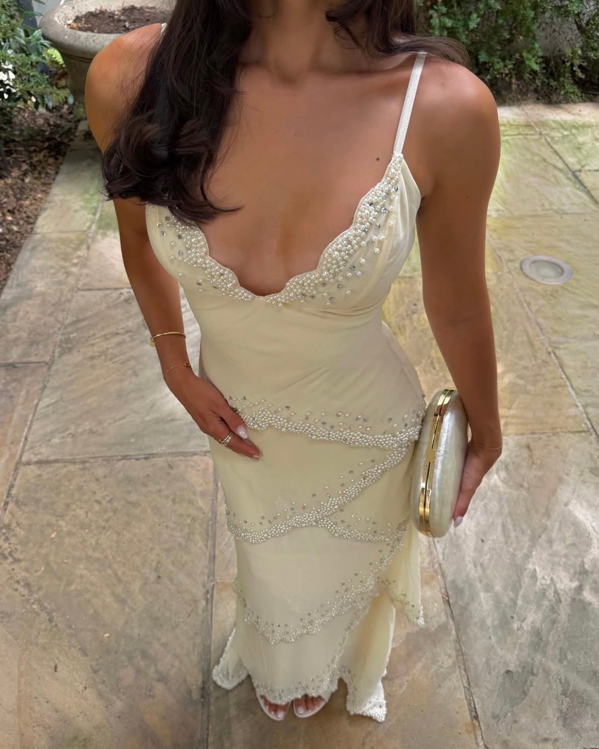 Sorelle Vanilla Hand Embellished Maxi