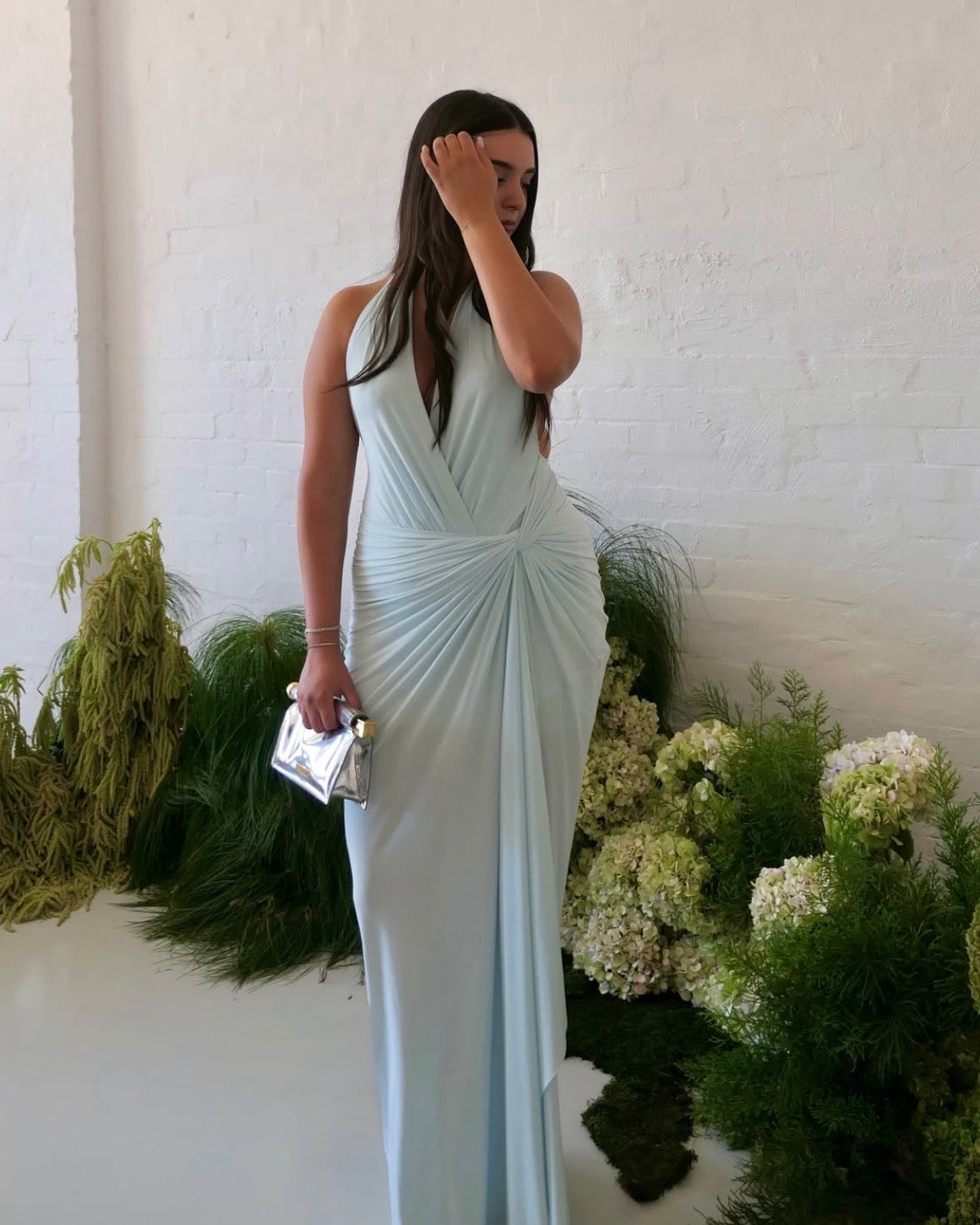 Clementine Twist Dress in Arctic Blue