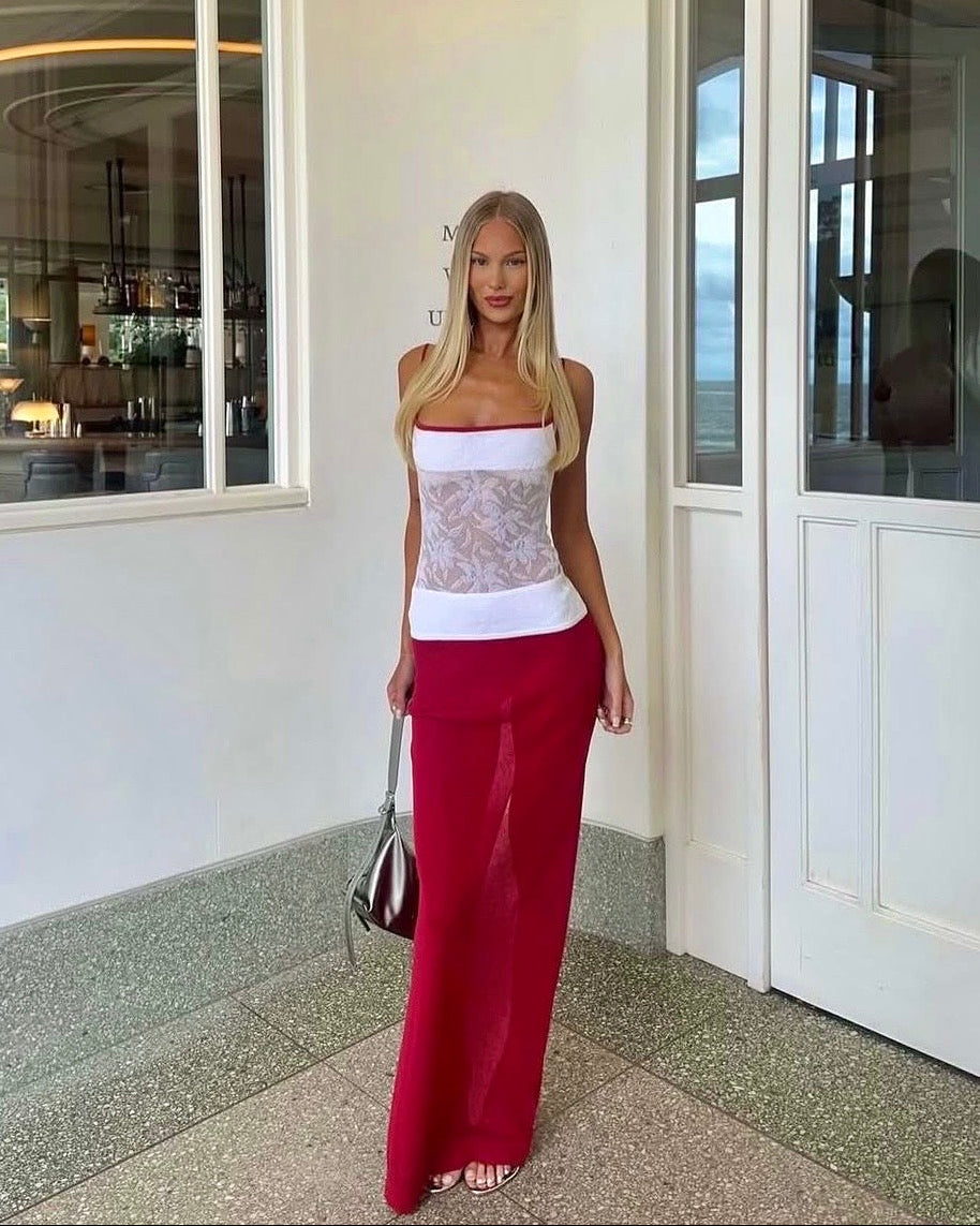 Alfie Knit Maxi Dress - Red
