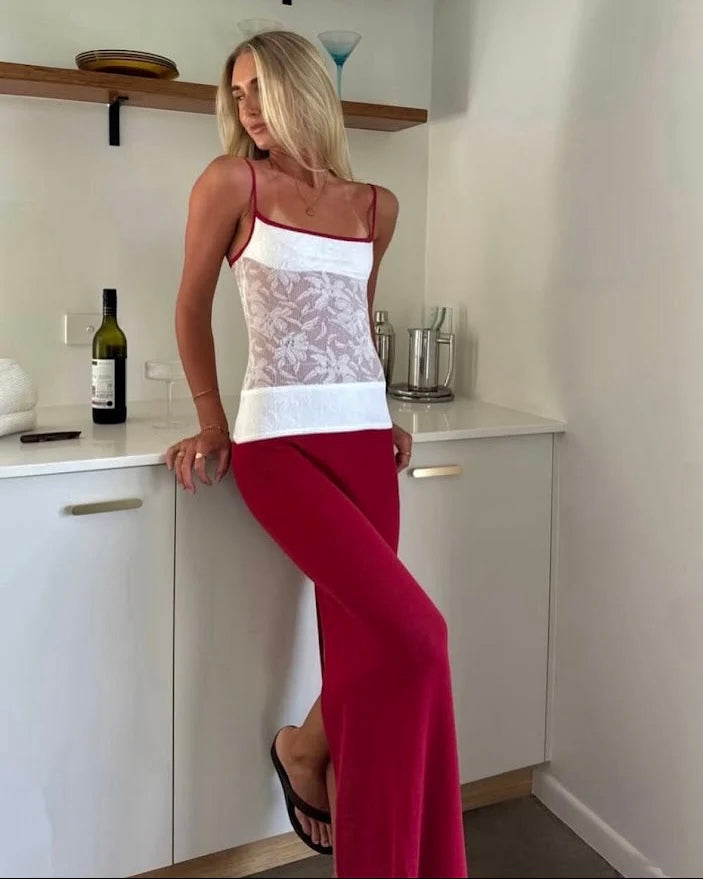 Alfie Knit Maxi Dress - Red