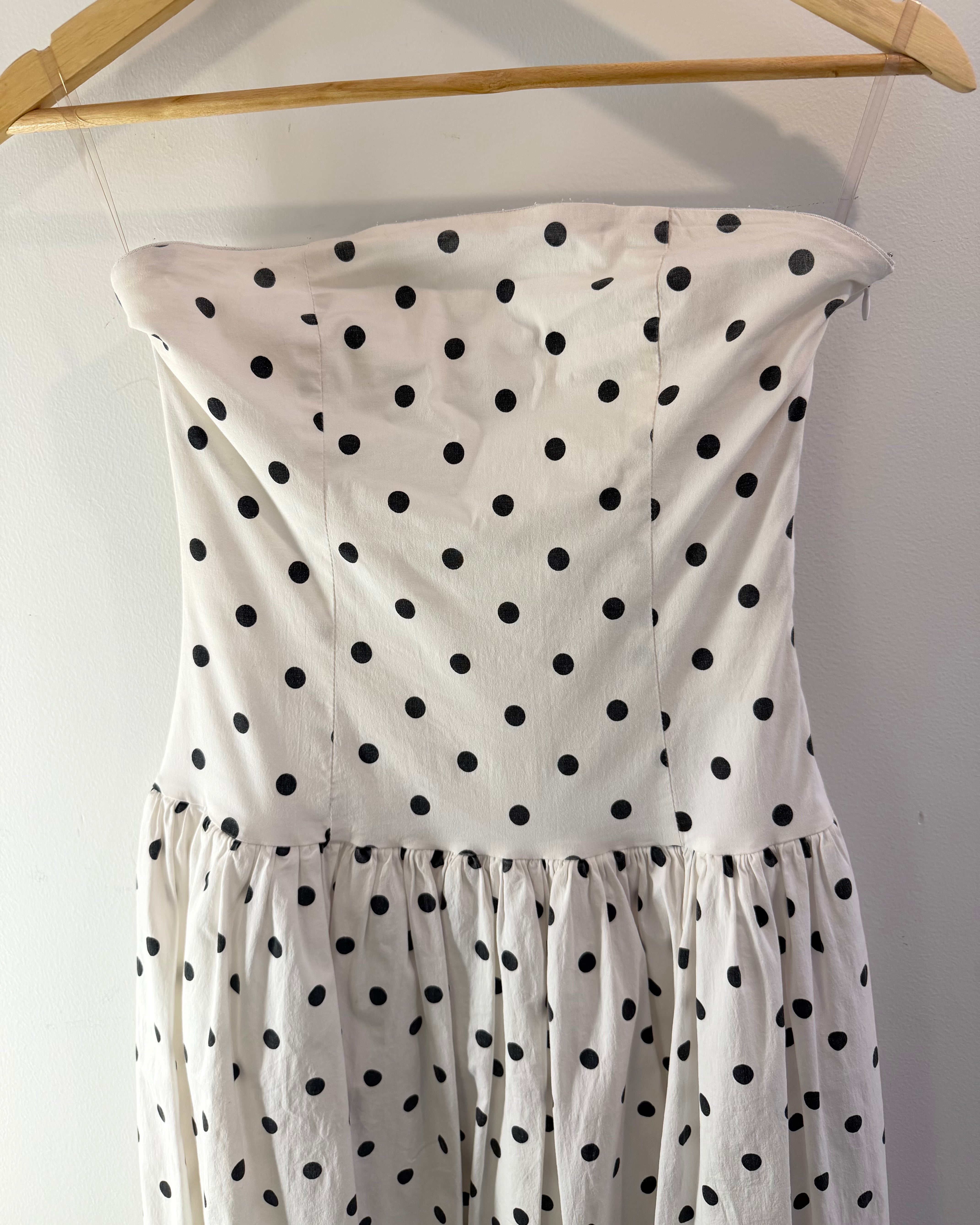 For Sale: Andorra Maxi Dress - White Polkadot