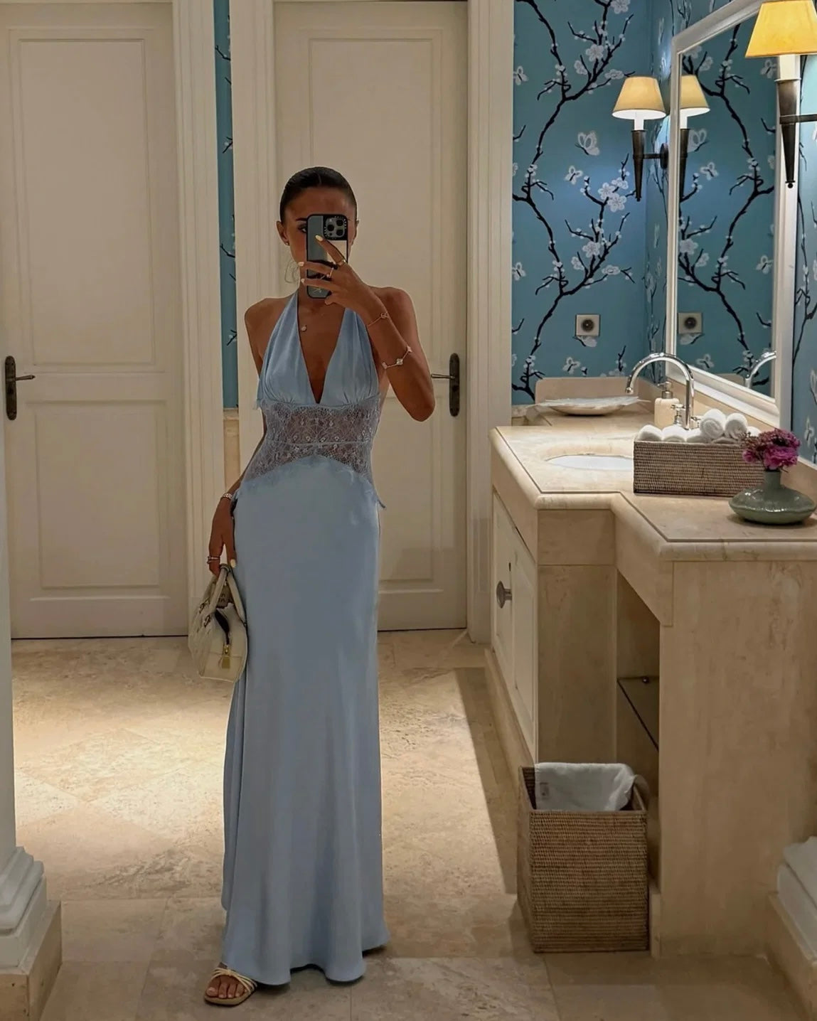 Dinah Lace Maxi - Cornflower Blue