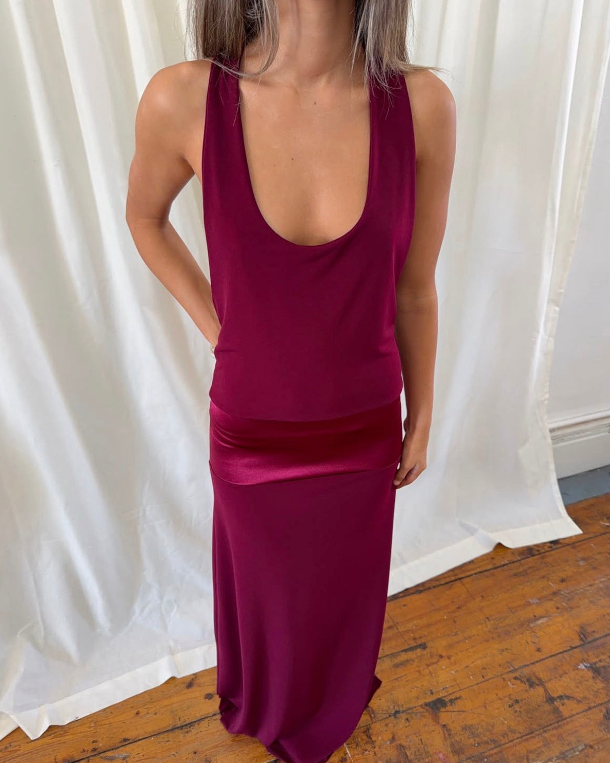 Serena Dress - Ruby