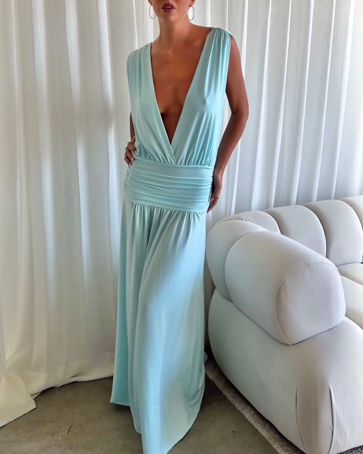 Esme Gown in Aqua