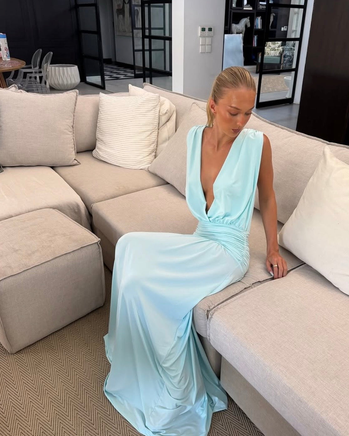 Esme Gown in Aqua
