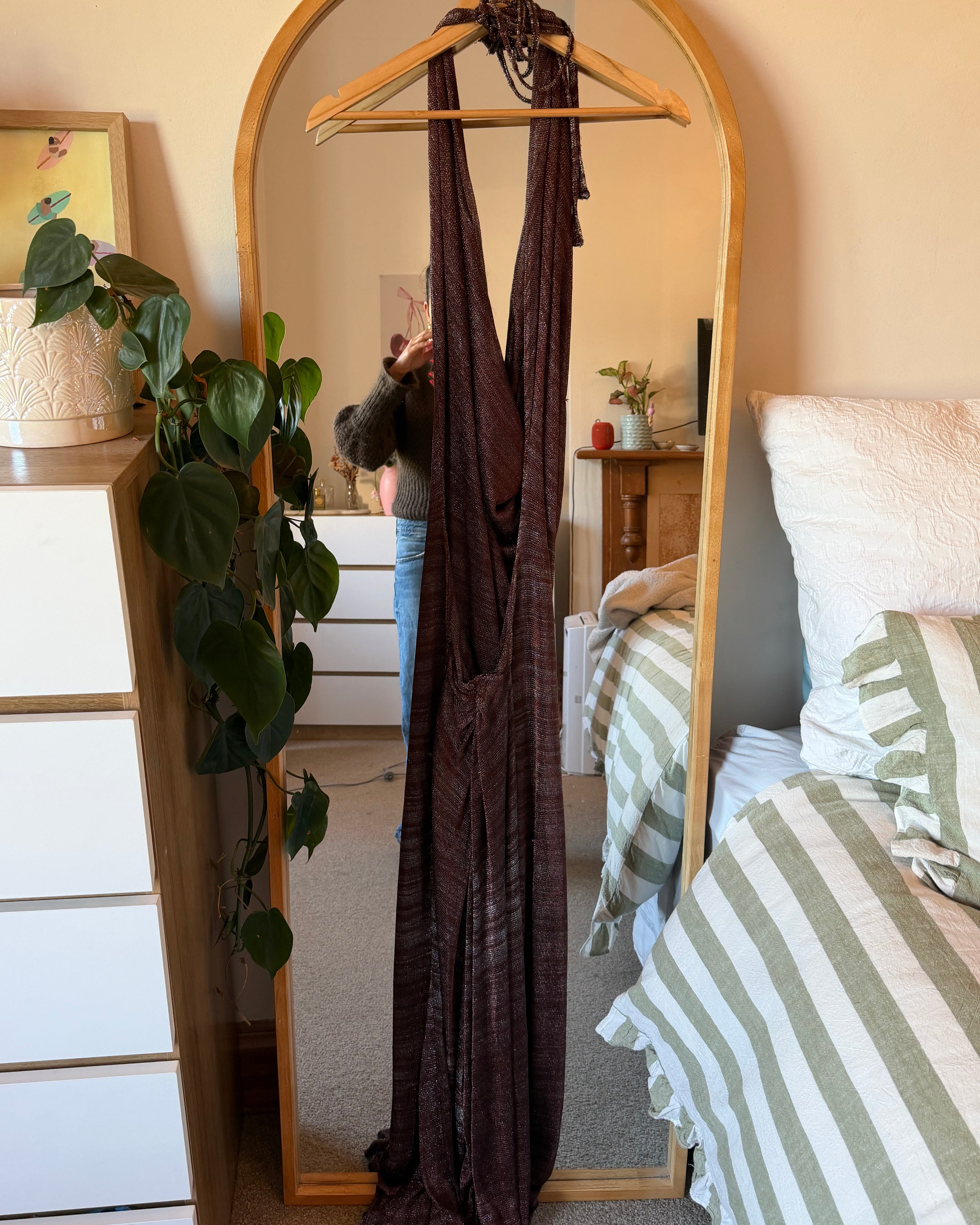 For Sale: Cowl Tie Maxi Dress - Chainmail