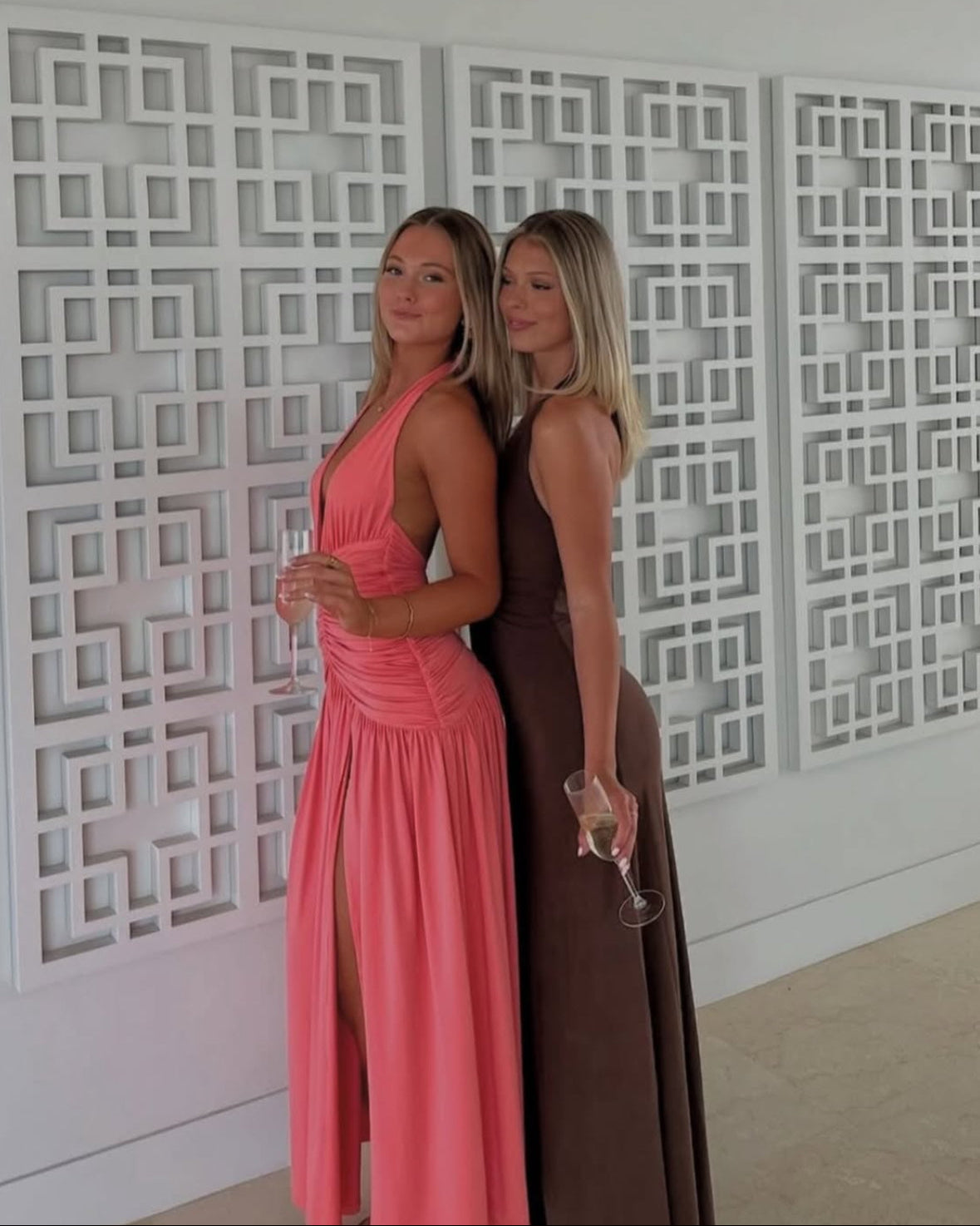 Melania Maxi Dress - Coral Pink