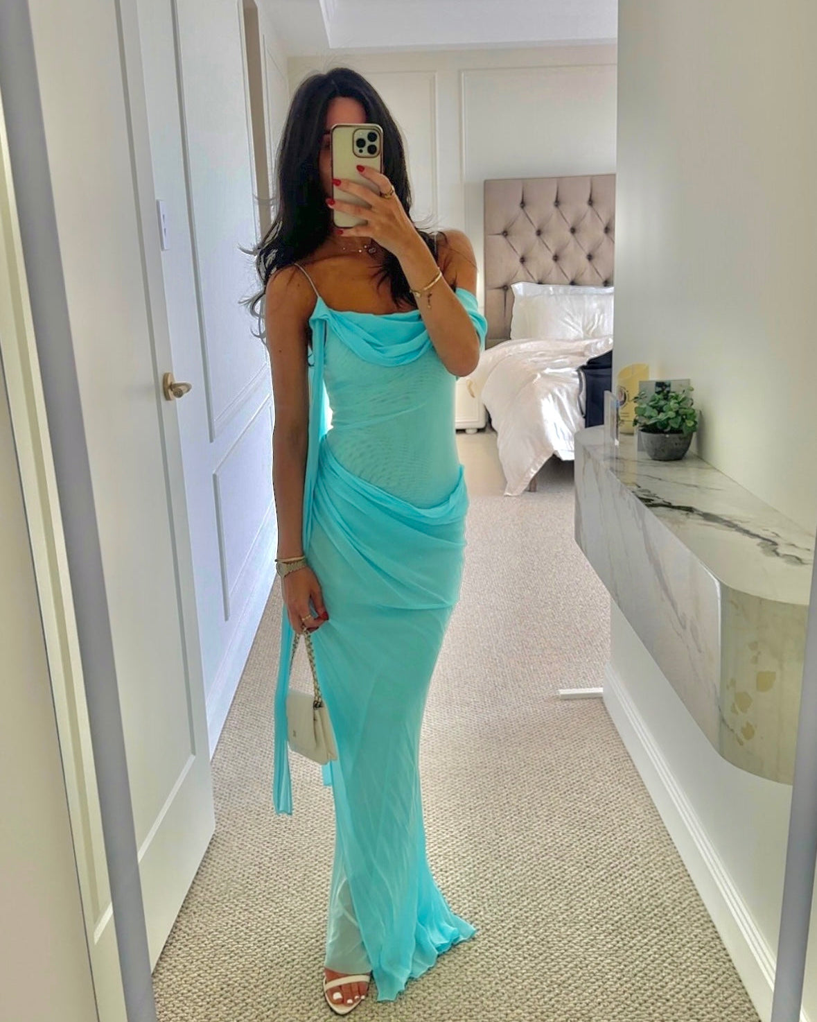 Danka Asym Maxi Dress - Turquoise