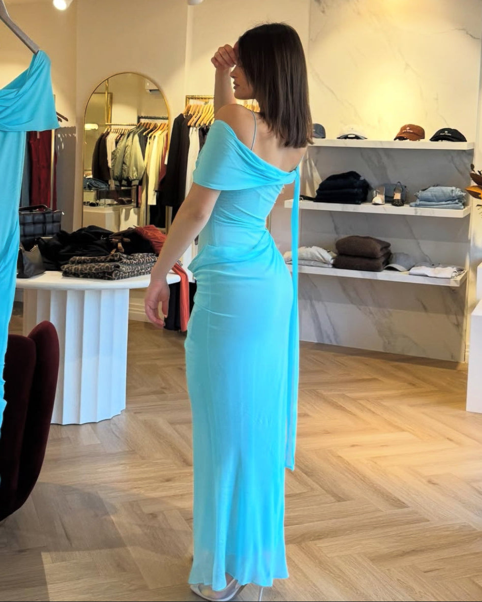 Danka Asym Maxi Dress - Turquoise