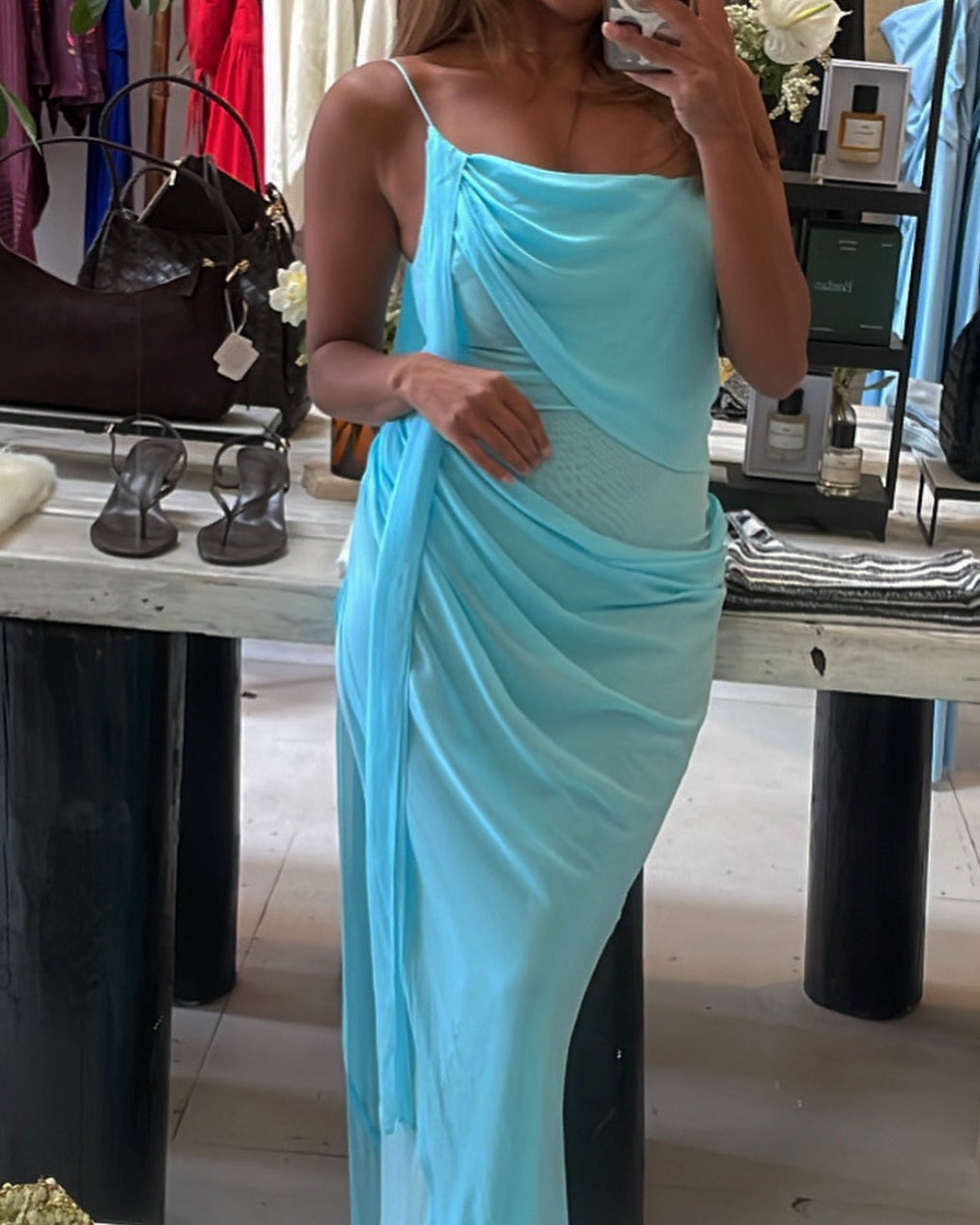 Danka Asym Maxi Dress - Turquoise