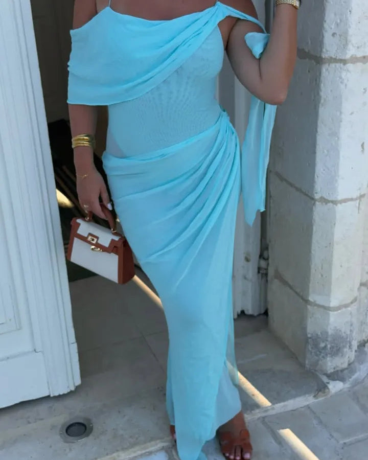Danka Asym Maxi Dress - Turquoise