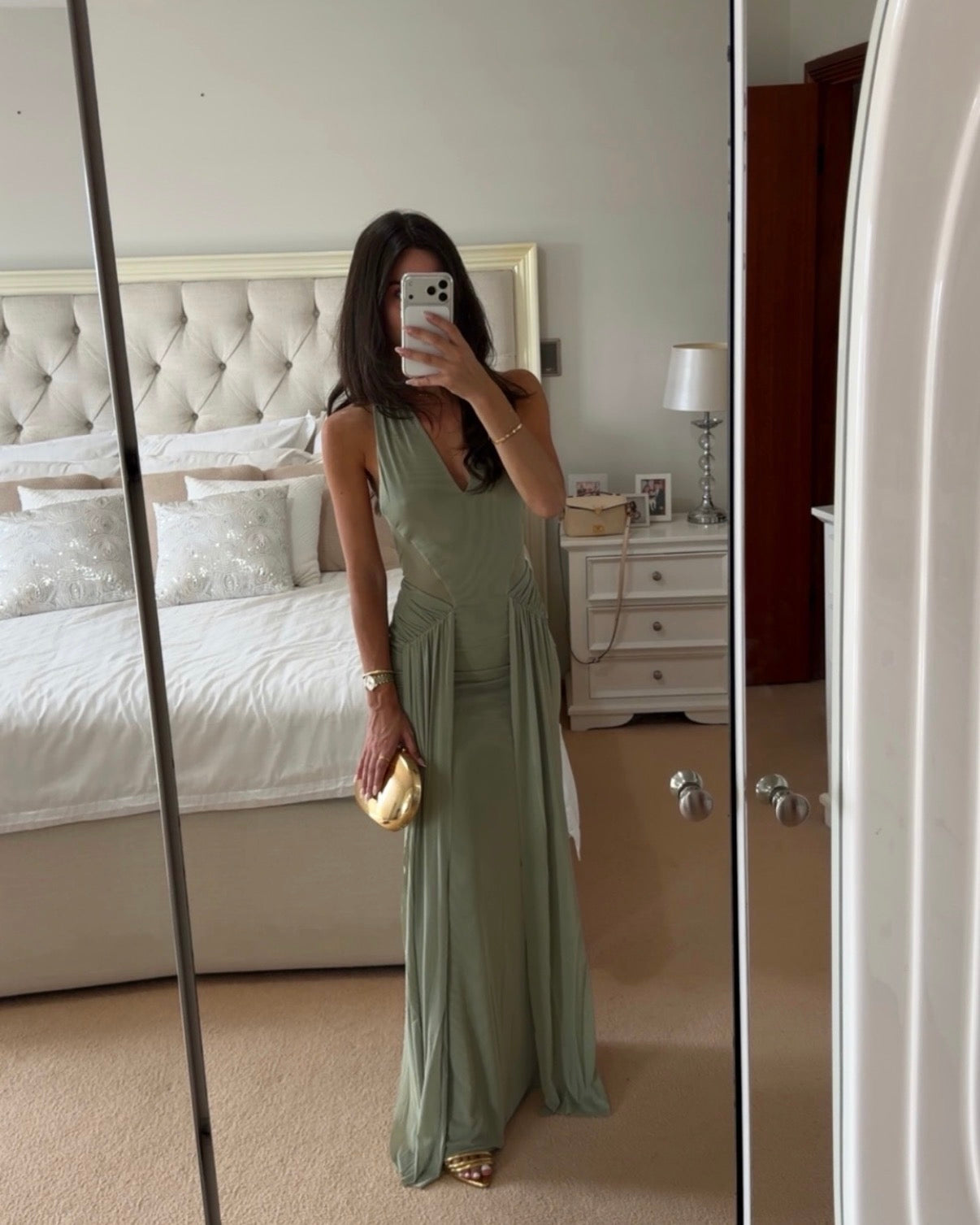 Juniper Halter Maxi Dress - Pistachio
