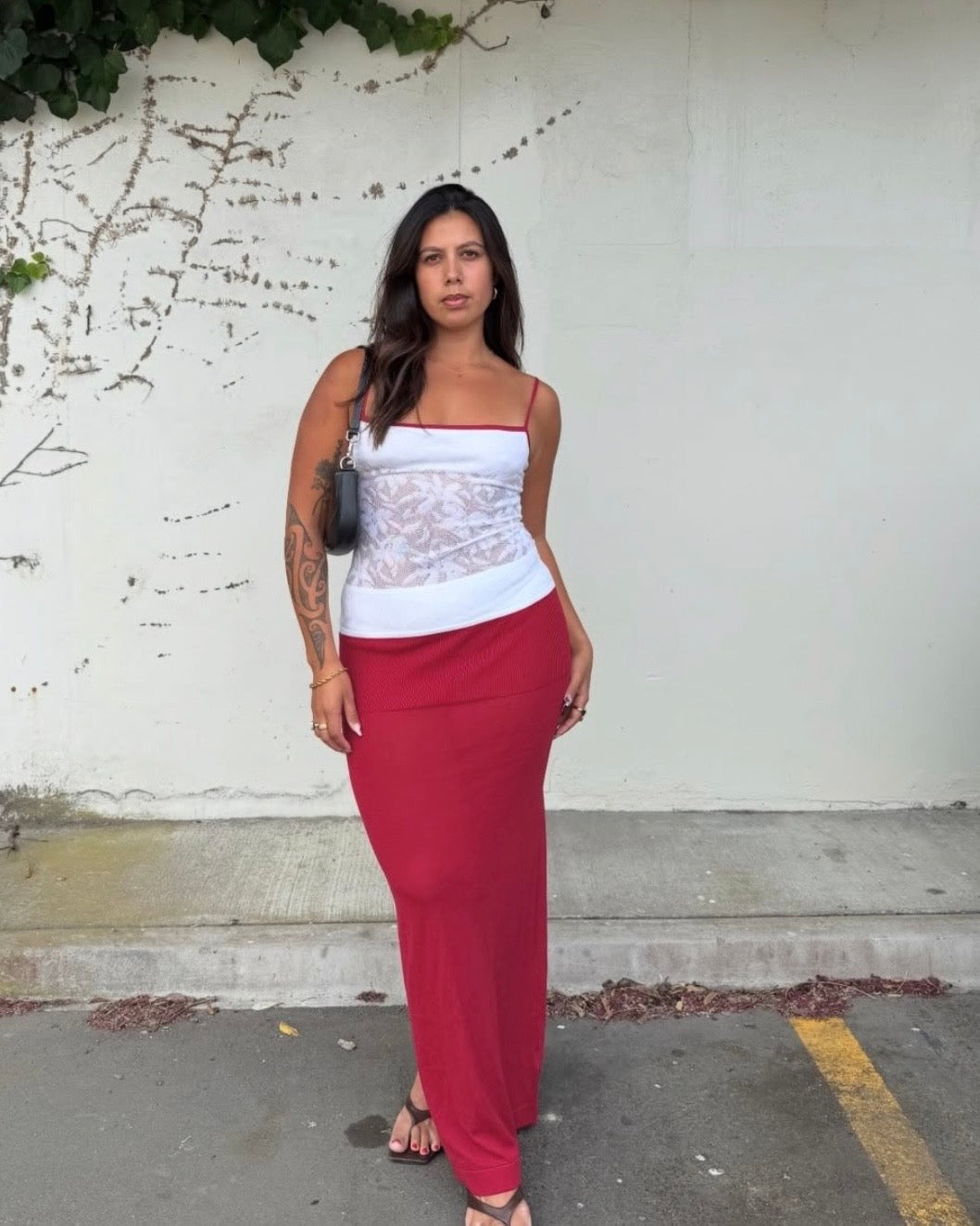 Alfie Knit Maxi Dress - Red