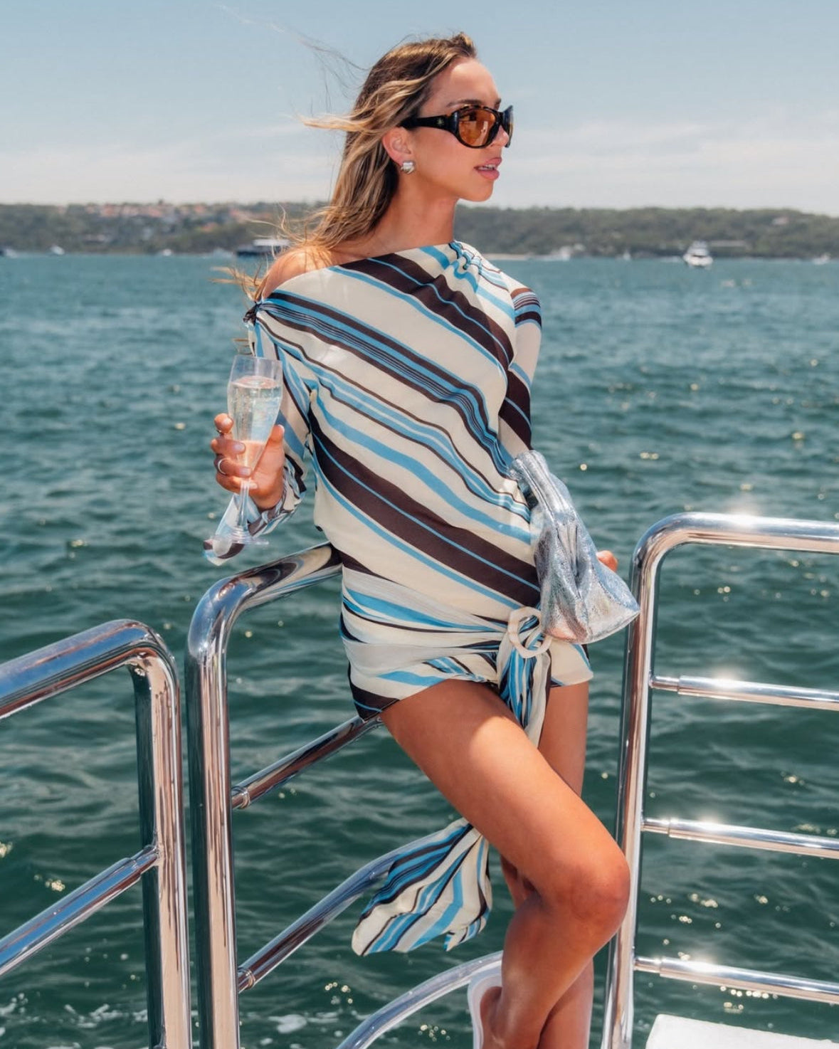 Elsie Mini Dress - Ocean Stripe
