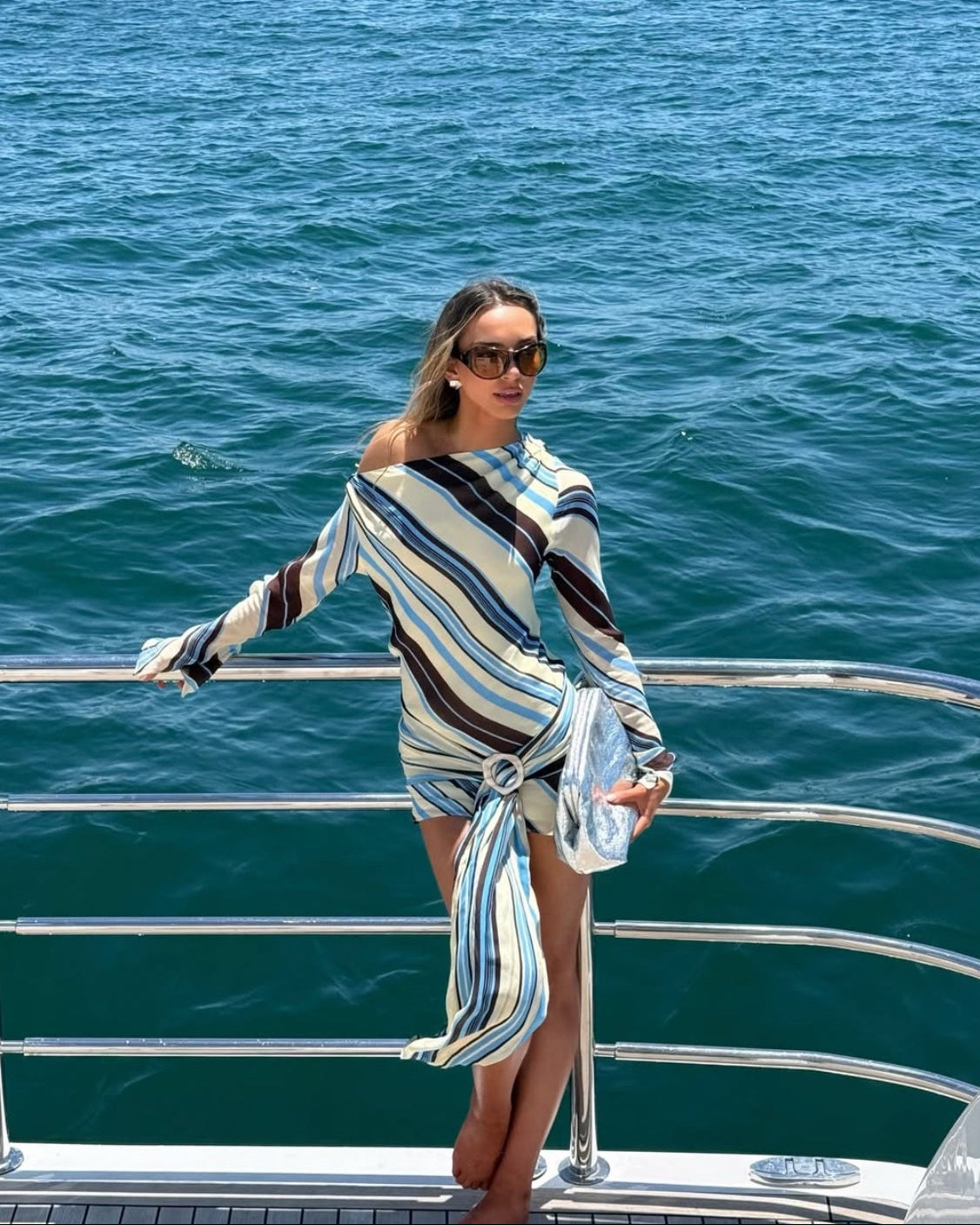 Elsie Mini Dress - Ocean Stripe