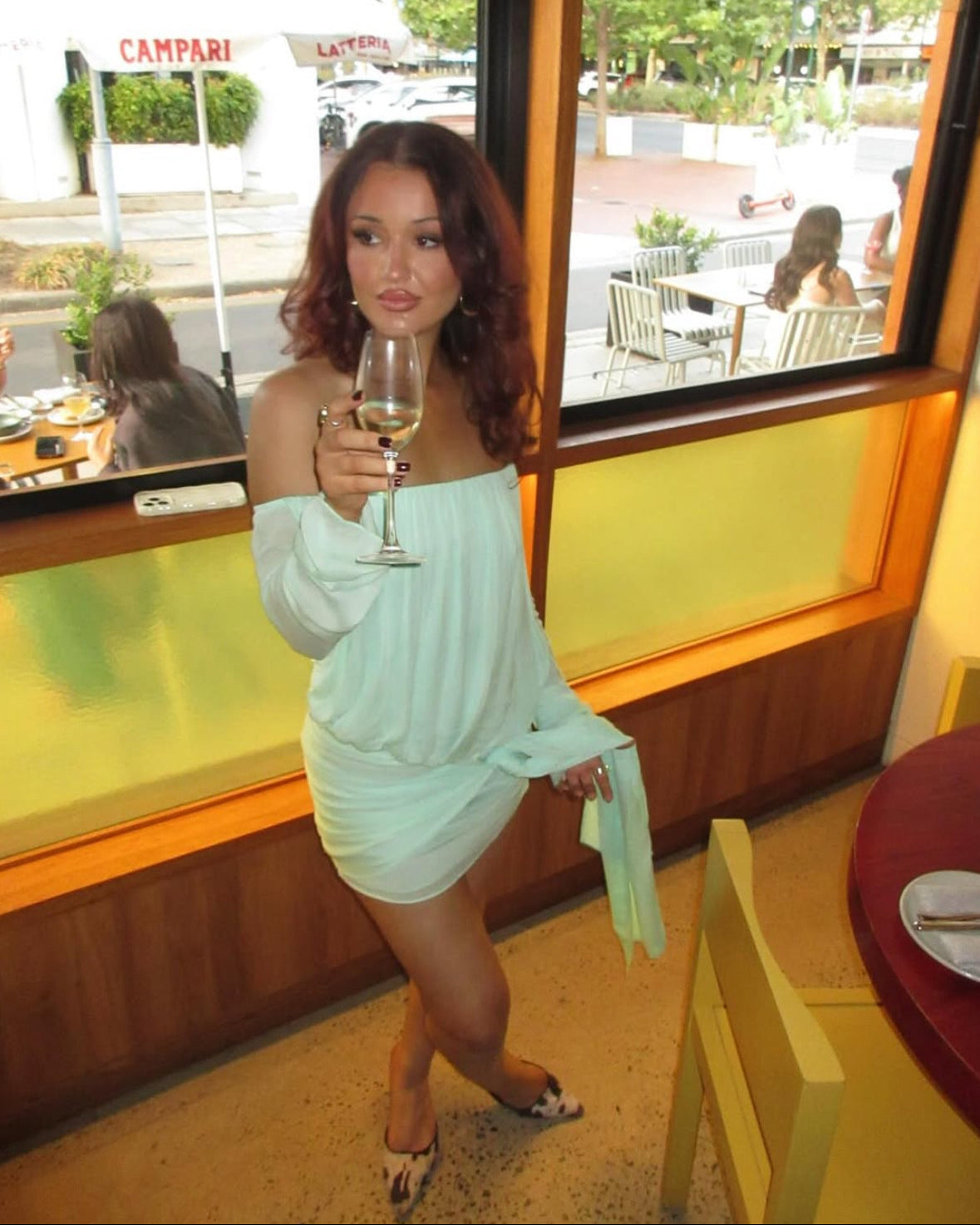 Bernie Mini Dress - Bleached Aqua