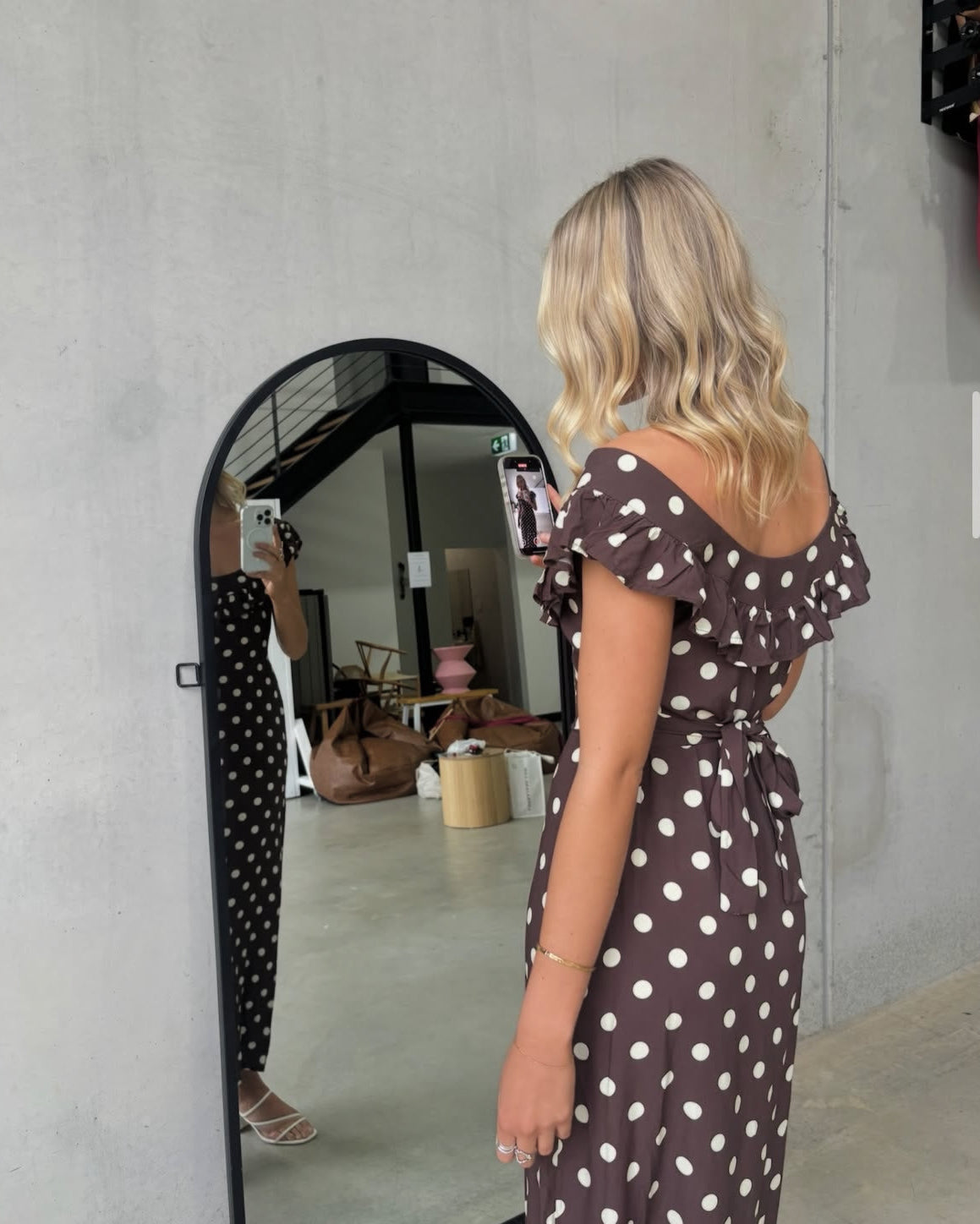 Luna Dress - Brown/ Yellow