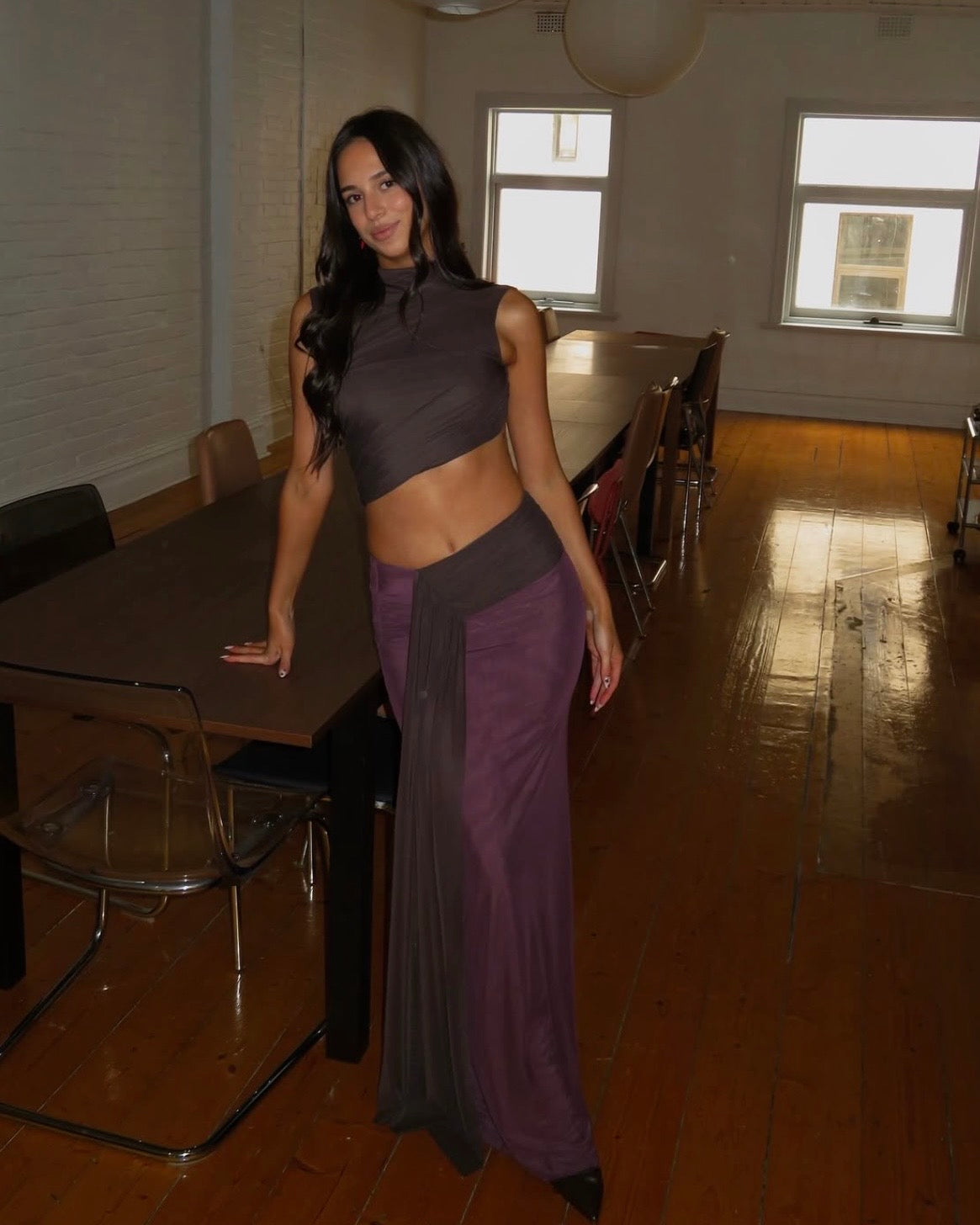 Conni Maxi Dress - Dark Chocolate/ Aubergine