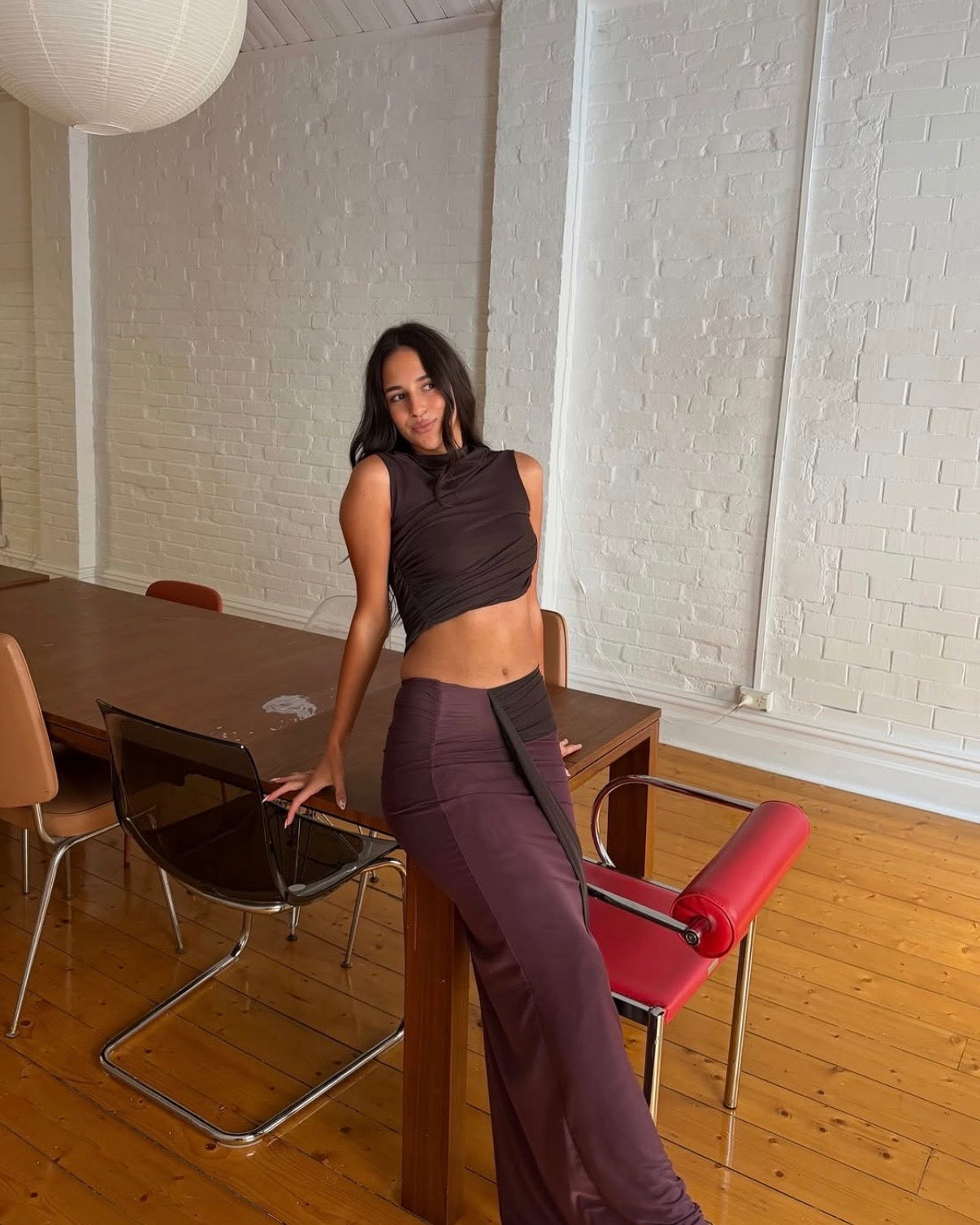 Conni Maxi Dress - Dark Chocolate/ Aubergine