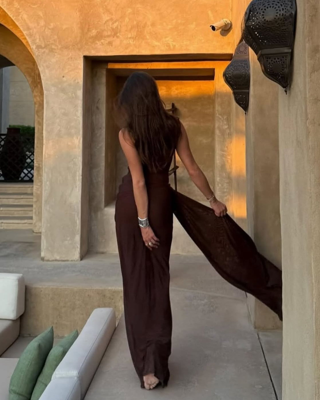 The Sisal Mesh Dress - Espresso