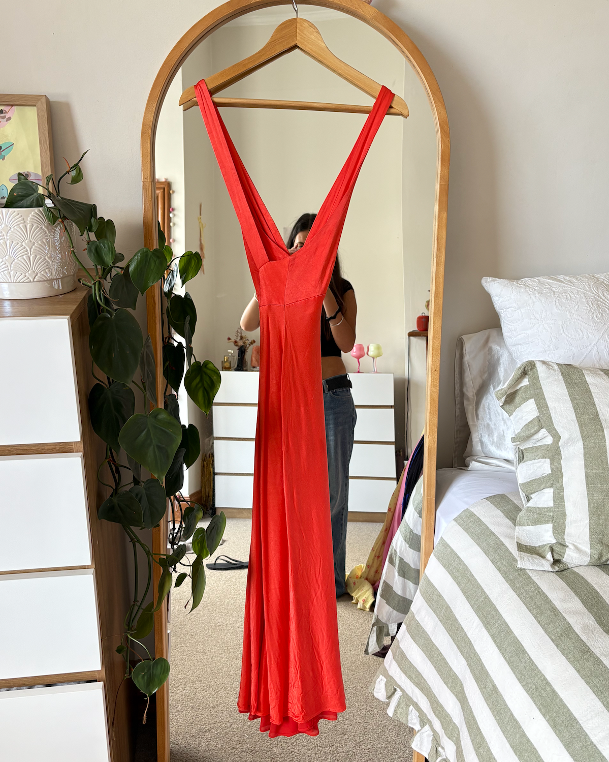 For Sale: Milo Plunged Midi Dress - Hibiscus