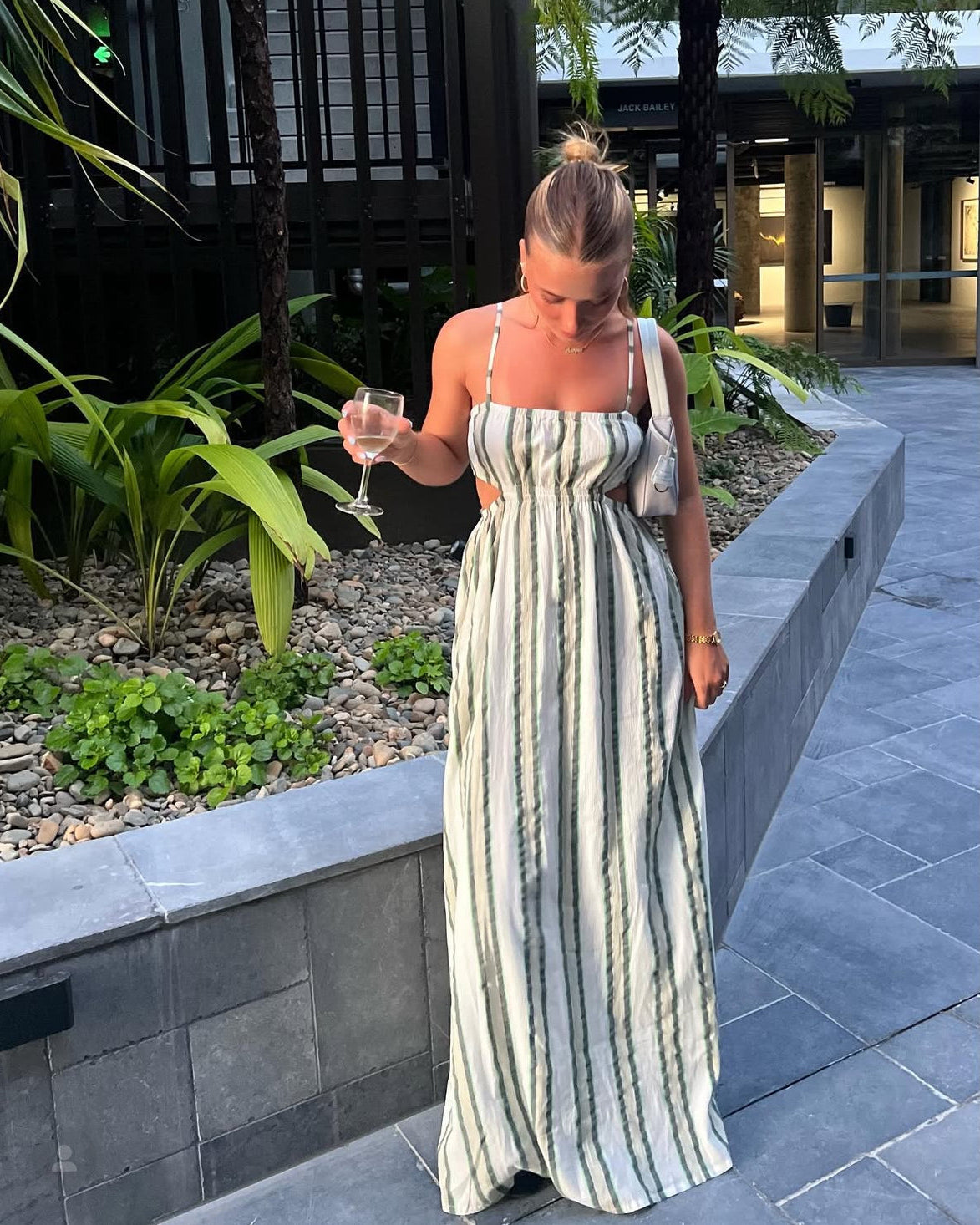 Cut Out Maxi Dress - Stripe