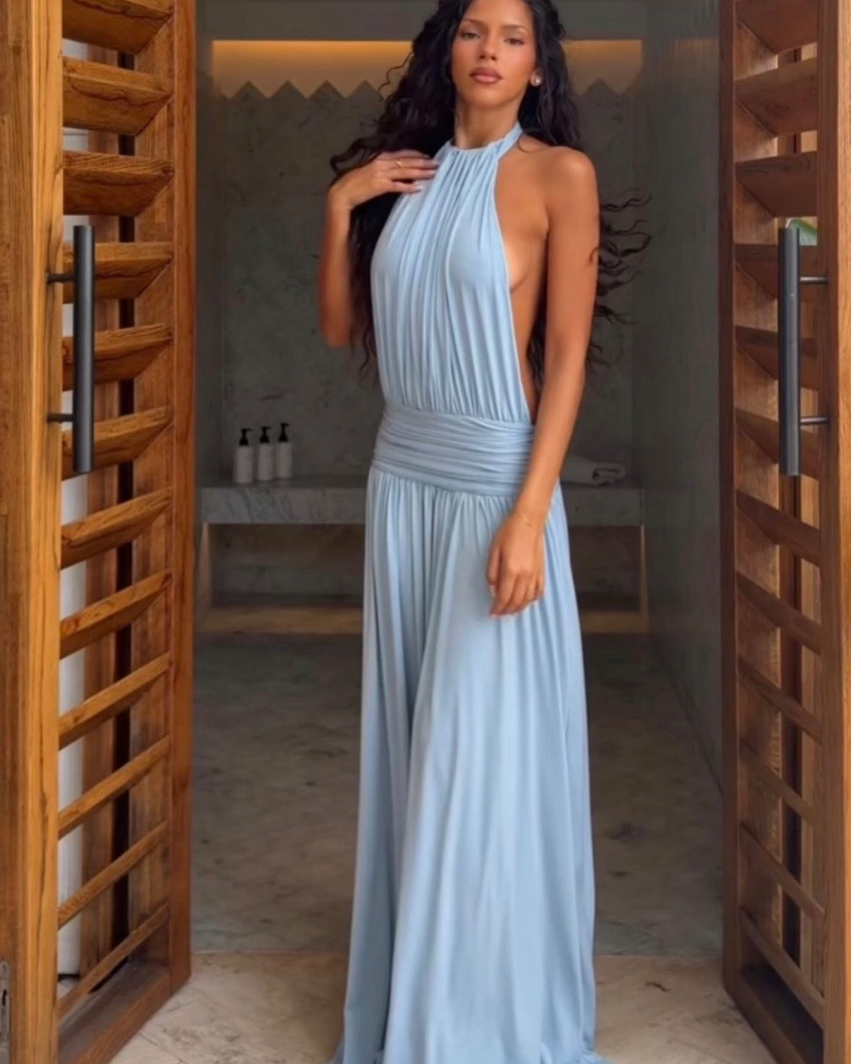 Santina Dress - Sky Blue
