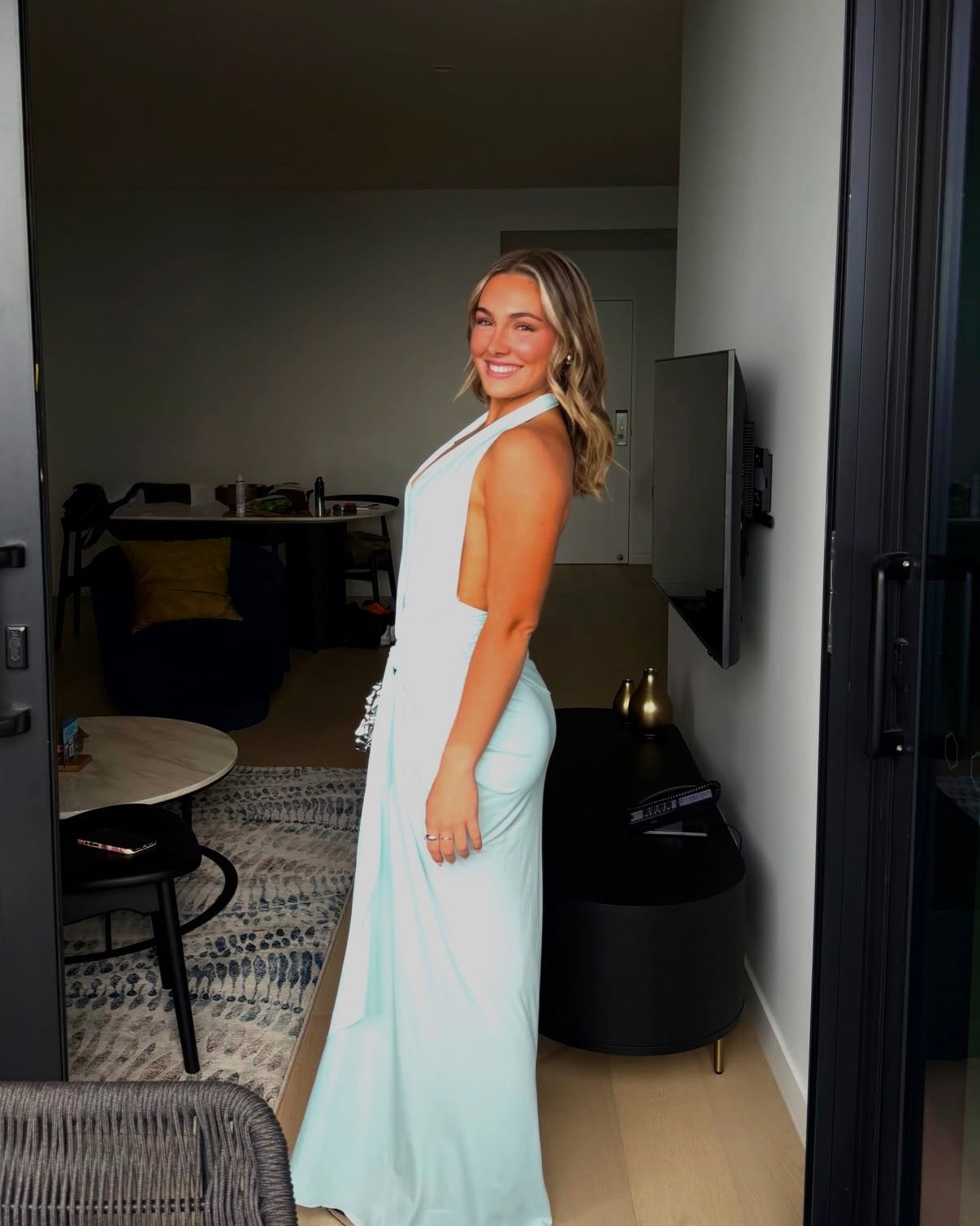 Clementine Twist Dress in Arctic Blue