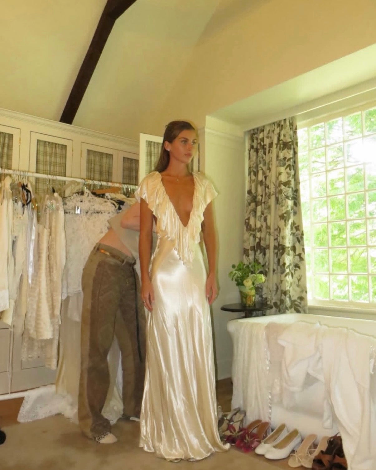 Clover Gown - Satin Cream