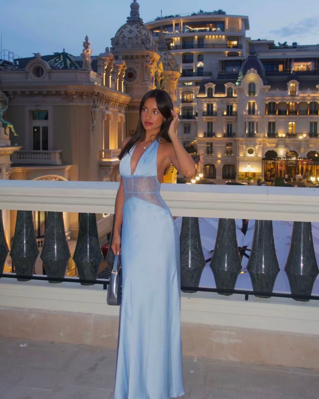 Dinah Lace Maxi - Cornflower Blue