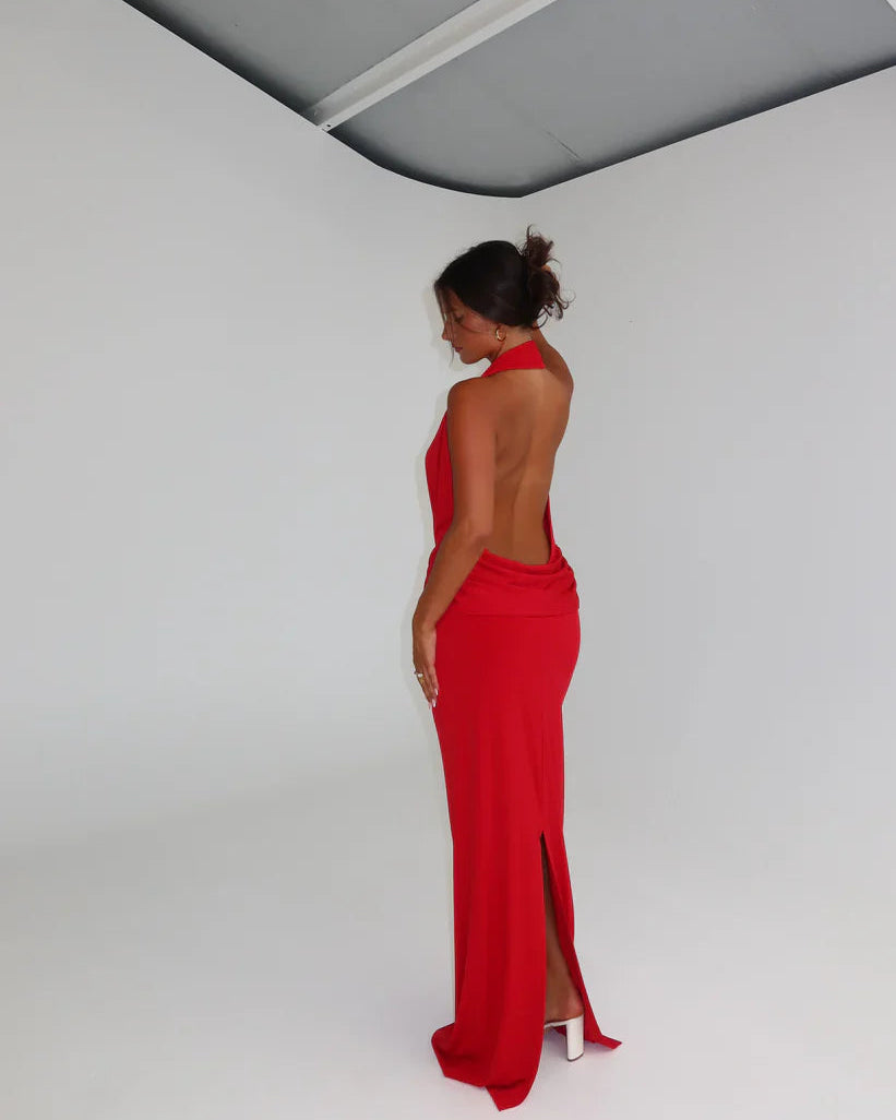 Vanessa Jersey Dress - Cherry