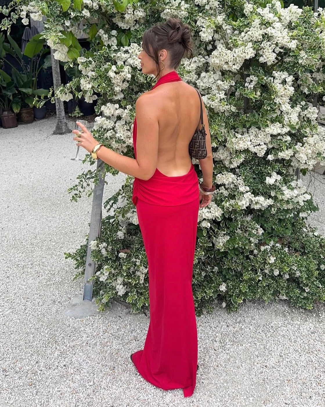 Vanessa Jersey Dress - Cherry