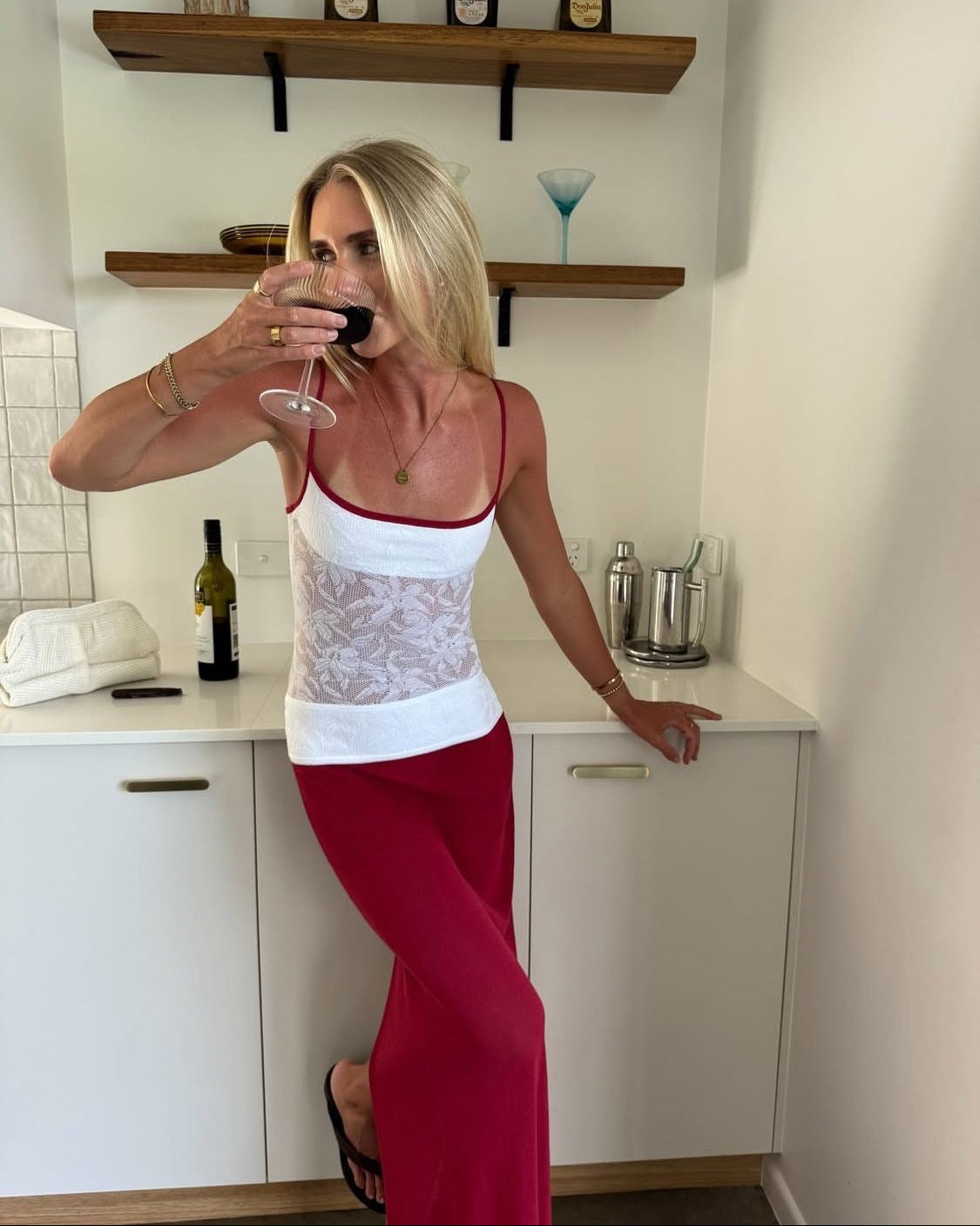 Alfie Knit Maxi Dress - Red
