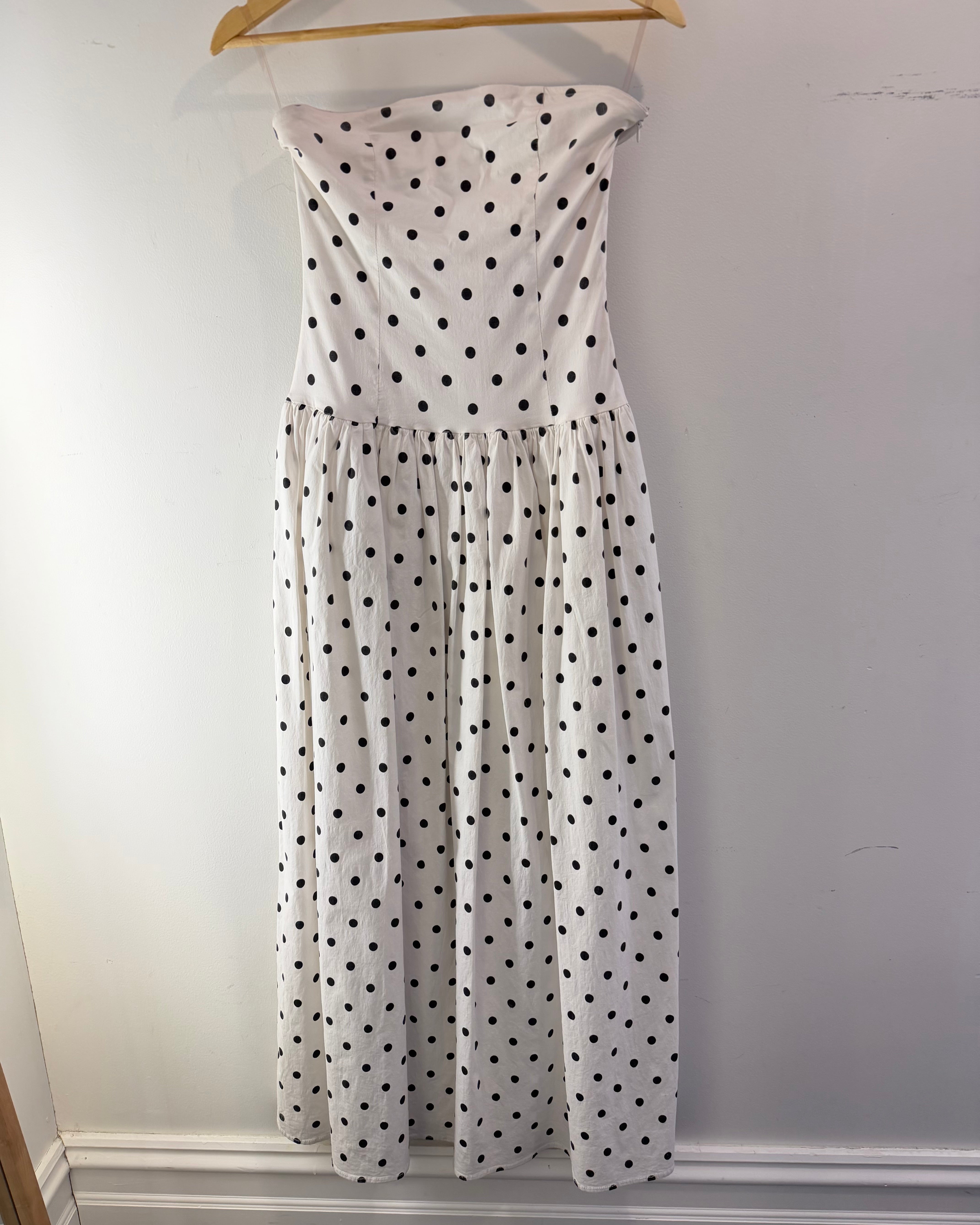 For Sale: Andorra Maxi Dress - White Polkadot
