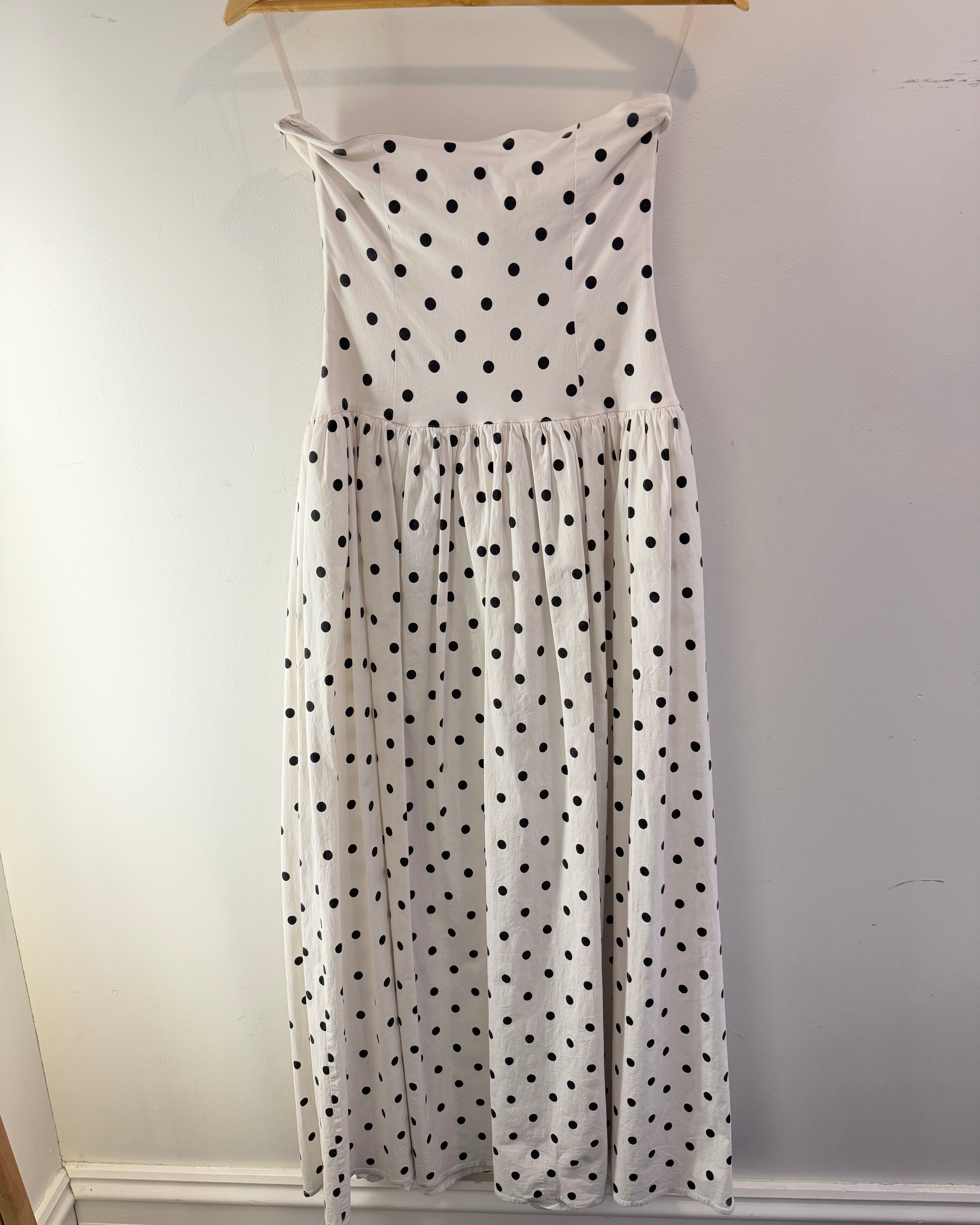 For Sale: Andorra Maxi Dress - White Polkadot