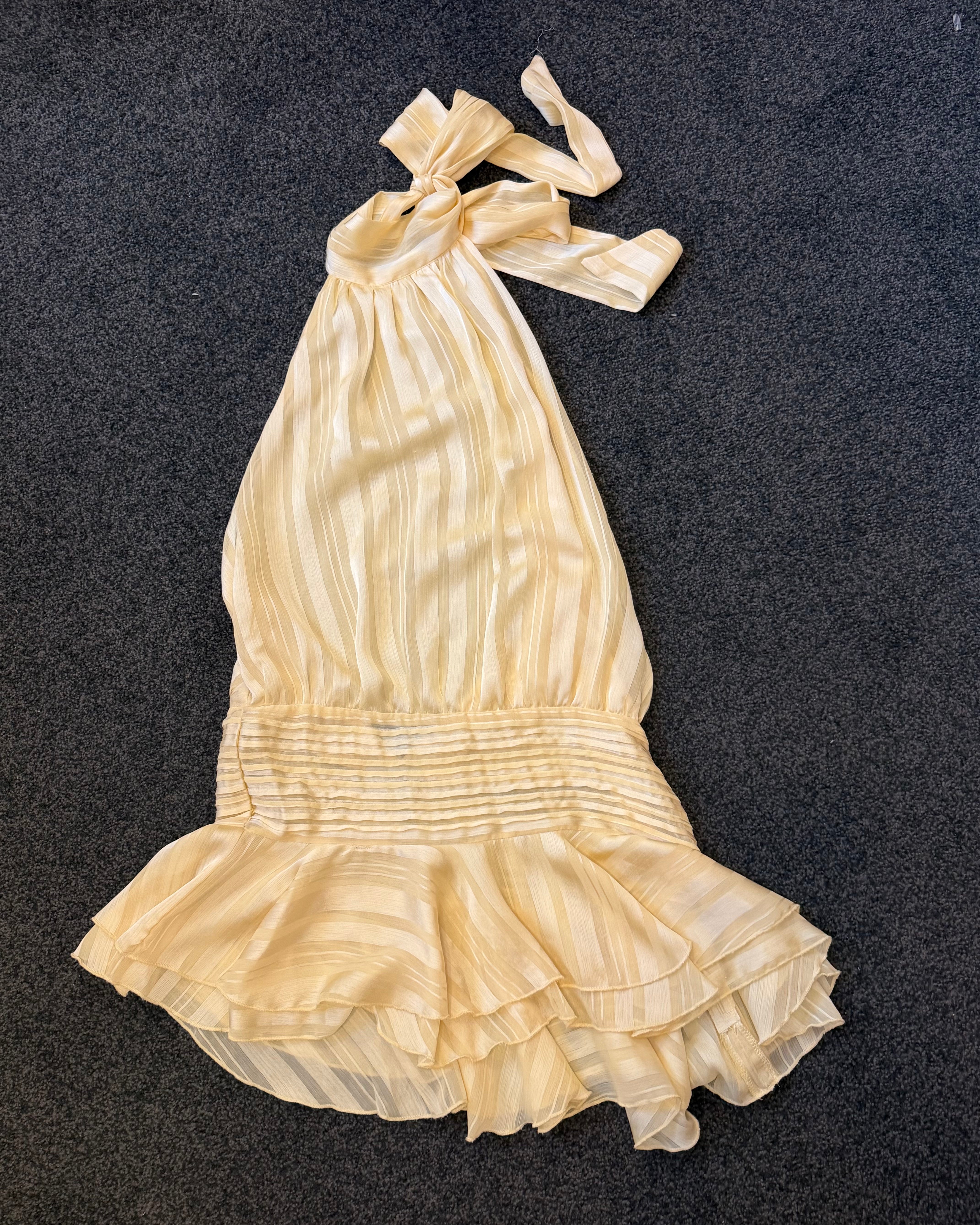 For Sale: Willow Chiffon Mini Dress - Yellow