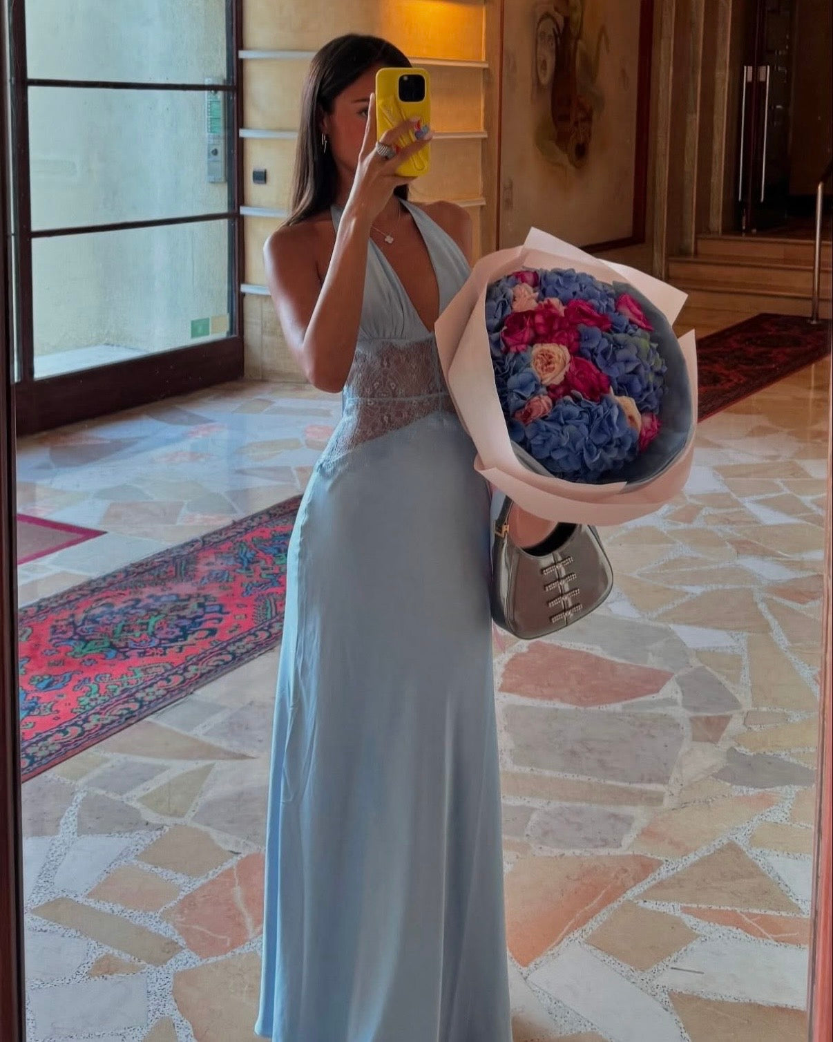 Dinah Lace Maxi - Cornflower Blue