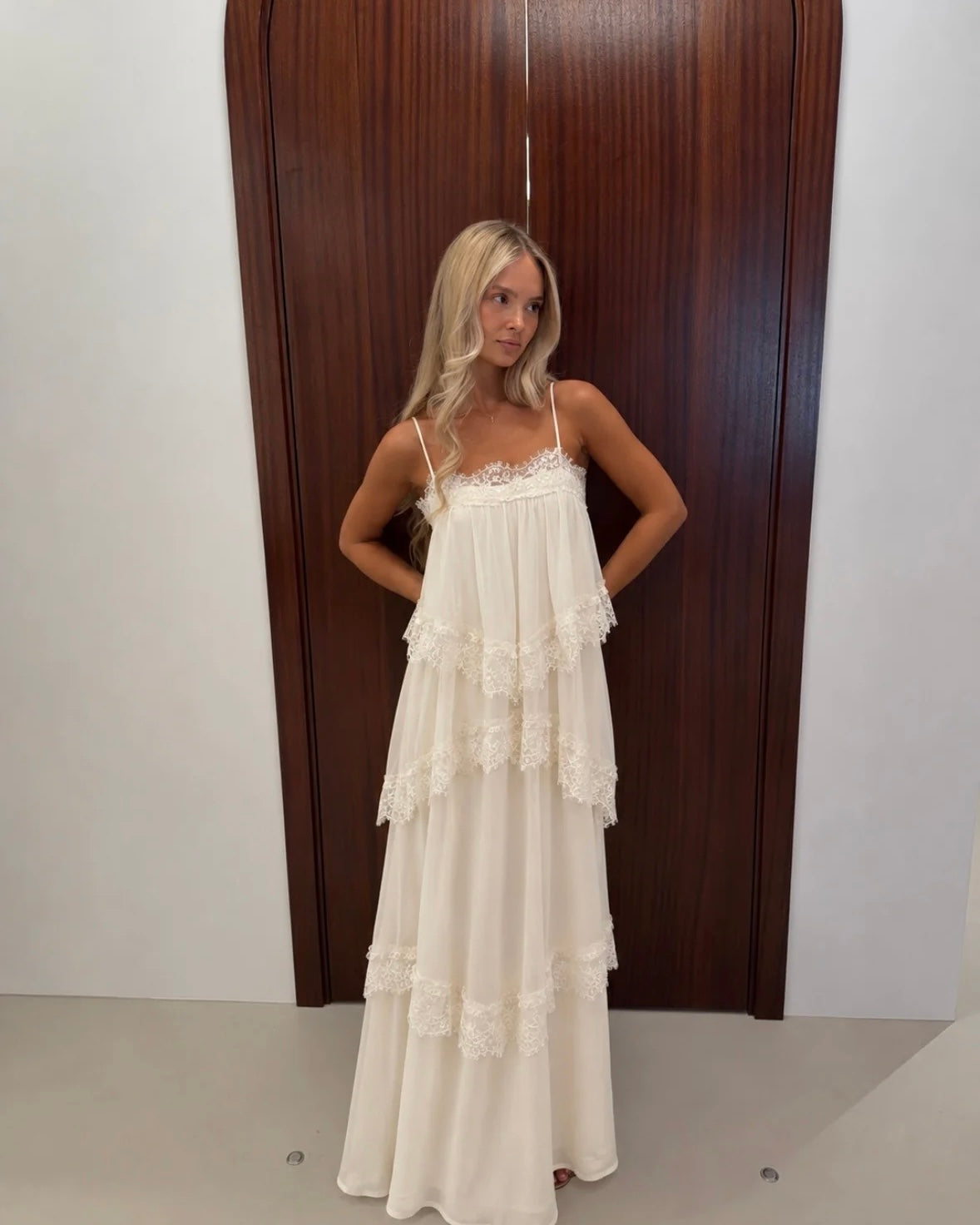 Joyce Lace Tiered Maxi