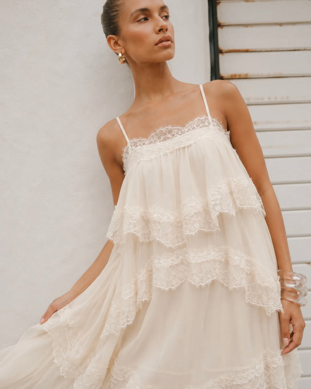 Joyce Lace Tiered Maxi